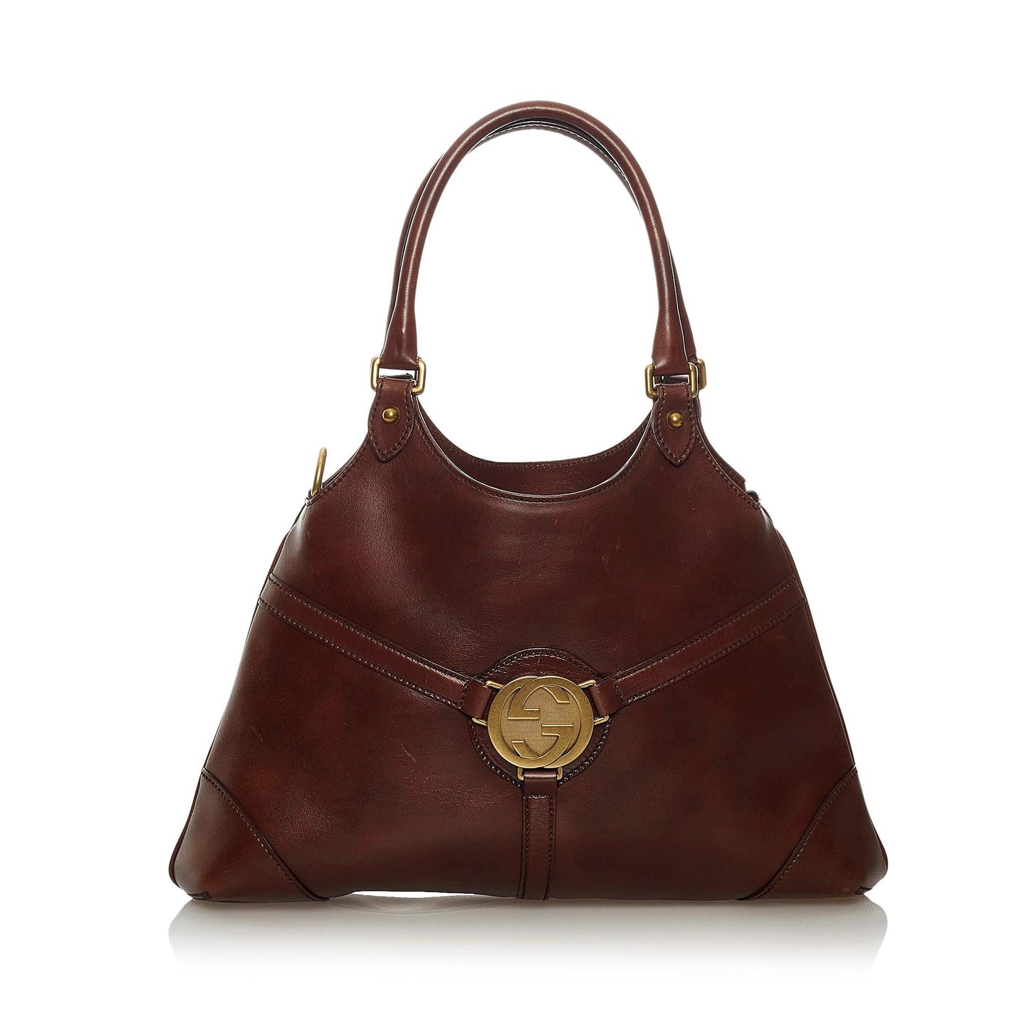Gucci Reins SHG Leather Calf Brown Shoulder Bag Bag Shg