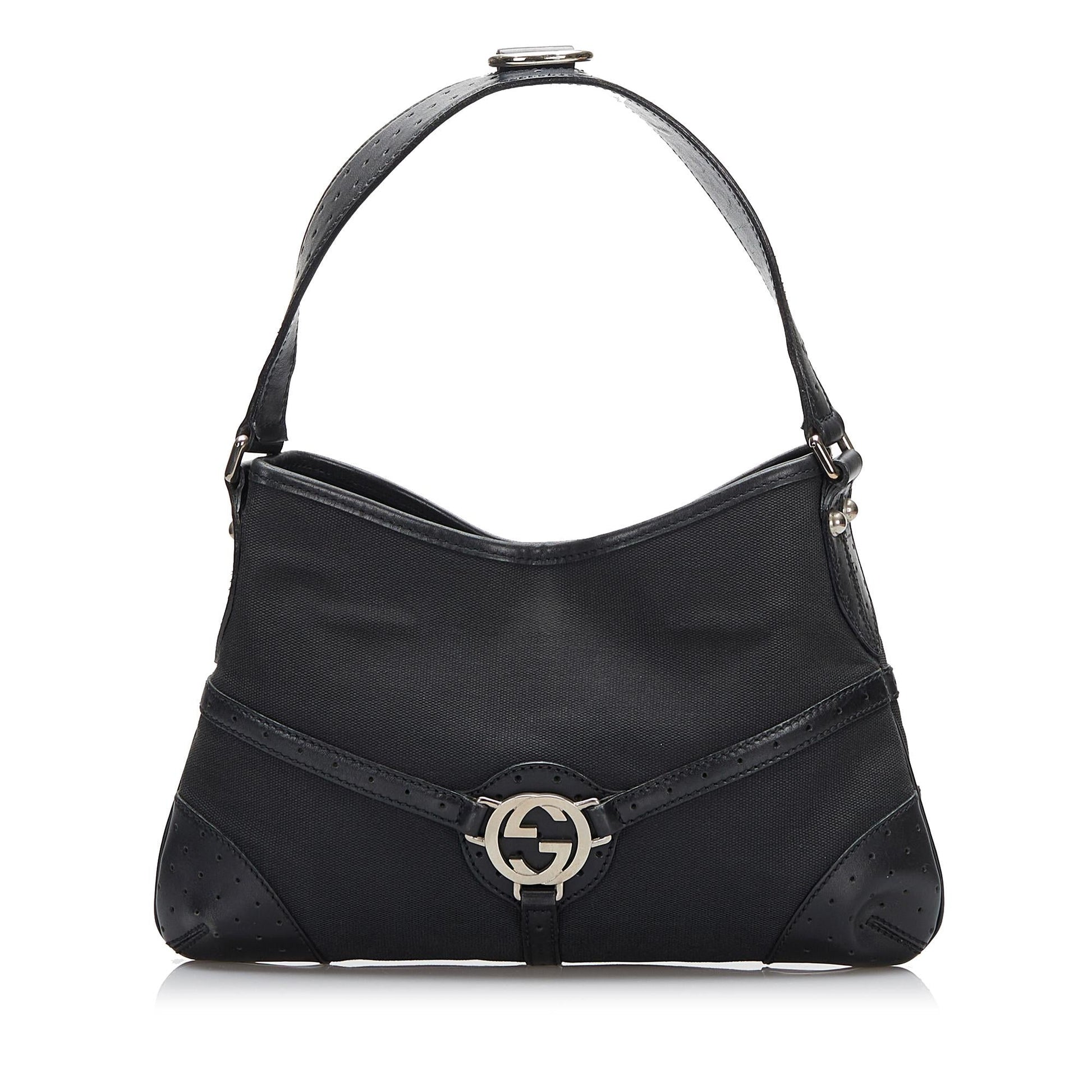 Gucci Reins SHG-LHBixe Canvas Black Shoulder Bag