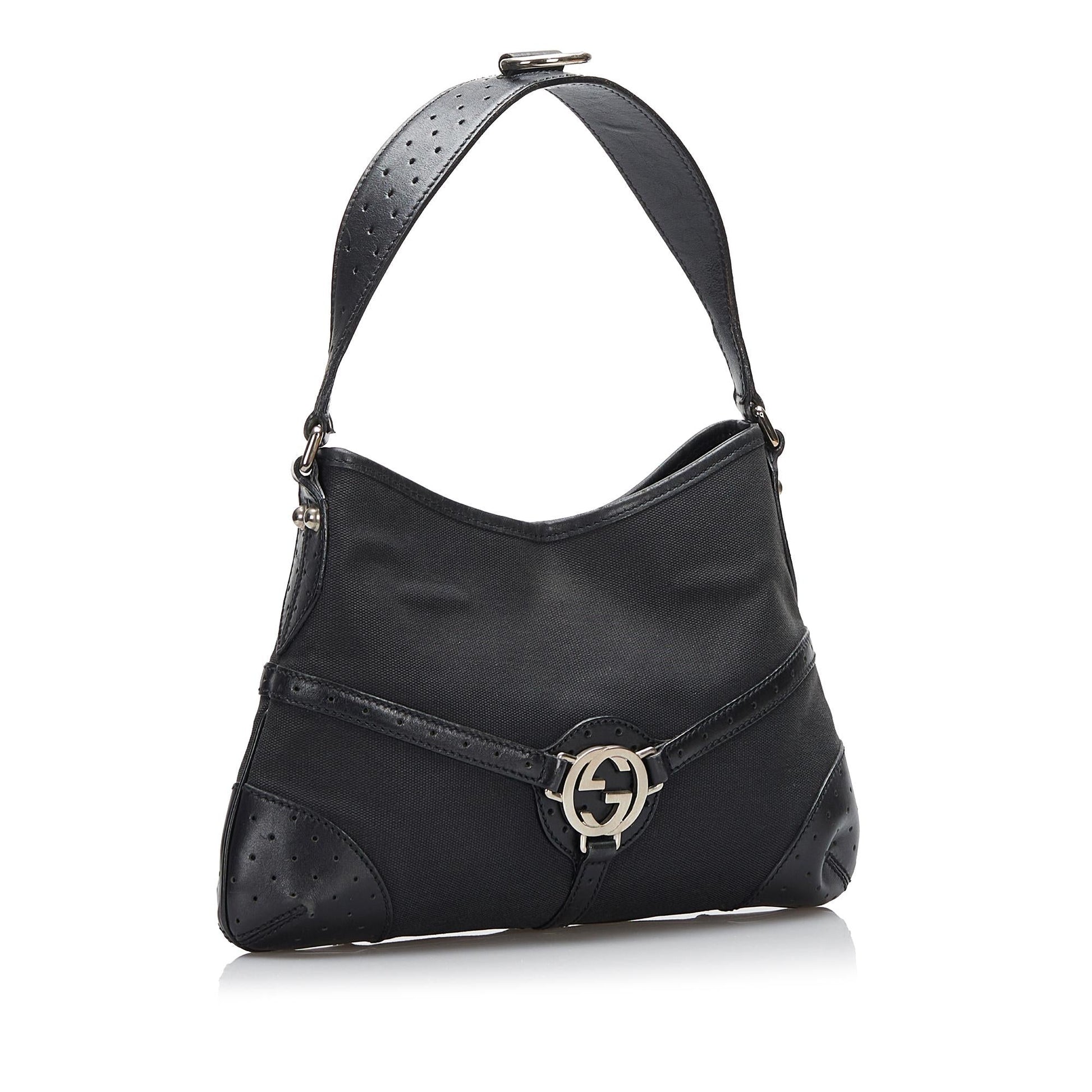 Gucci Reins SHG-LHBixe Canvas Black Shoulder Bag