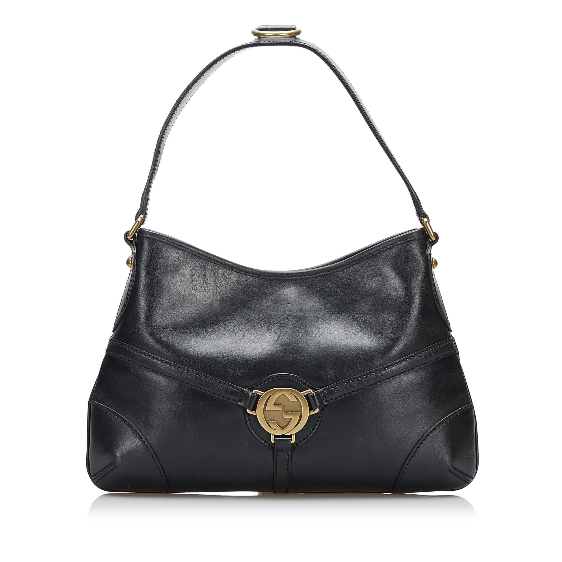 Gucci Reins SHG-HMeYMy Calf Black Shoulder Bag