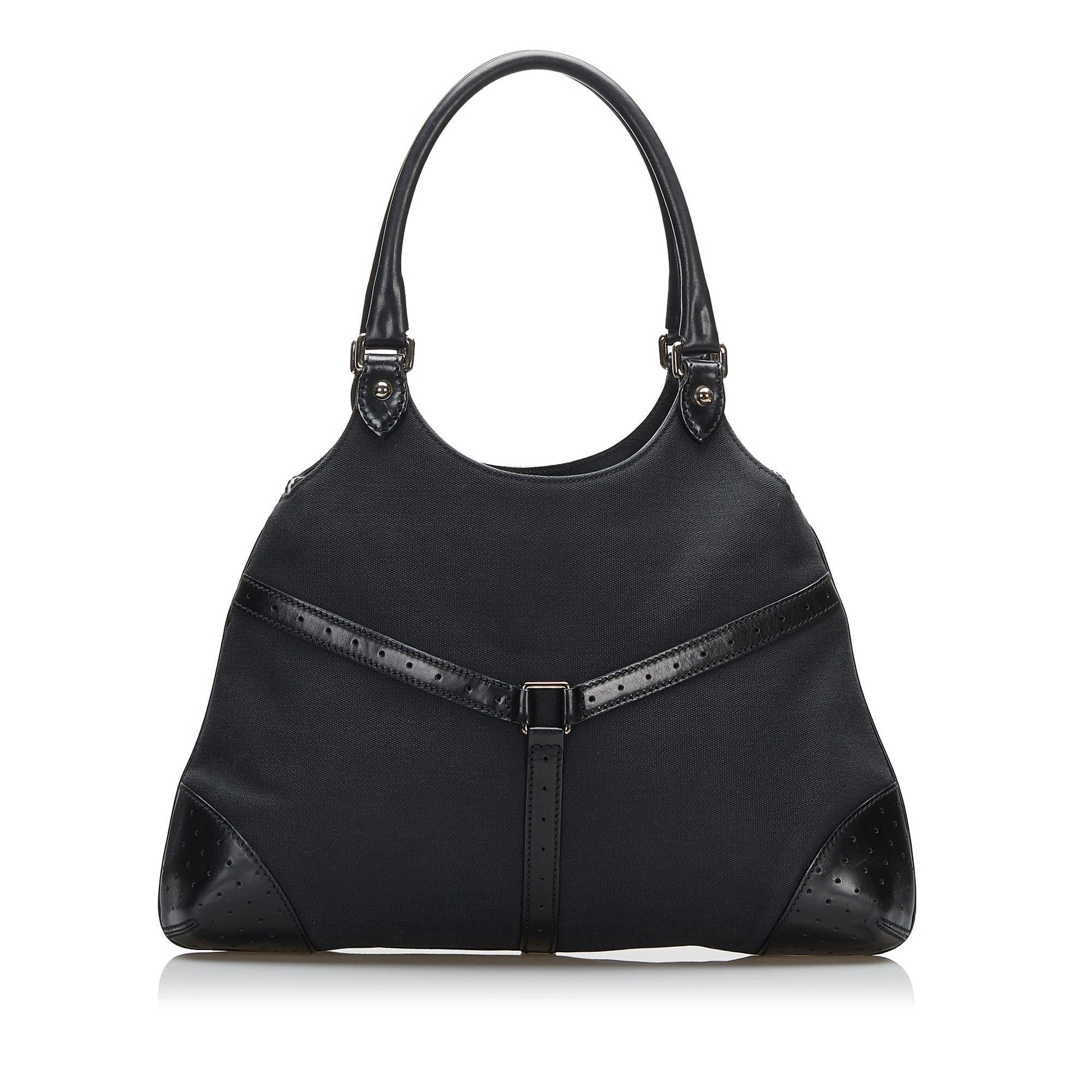Gucci Reins SHG-PNN2F7 Nylon Calf Black Shoulder Bag