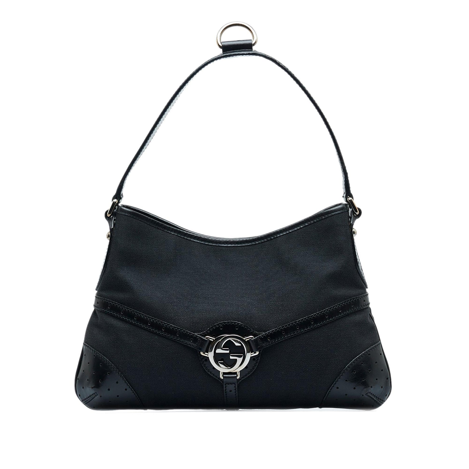 Gucci Reins SHG-DPlcj0 Canvas Black Shoulder Bag