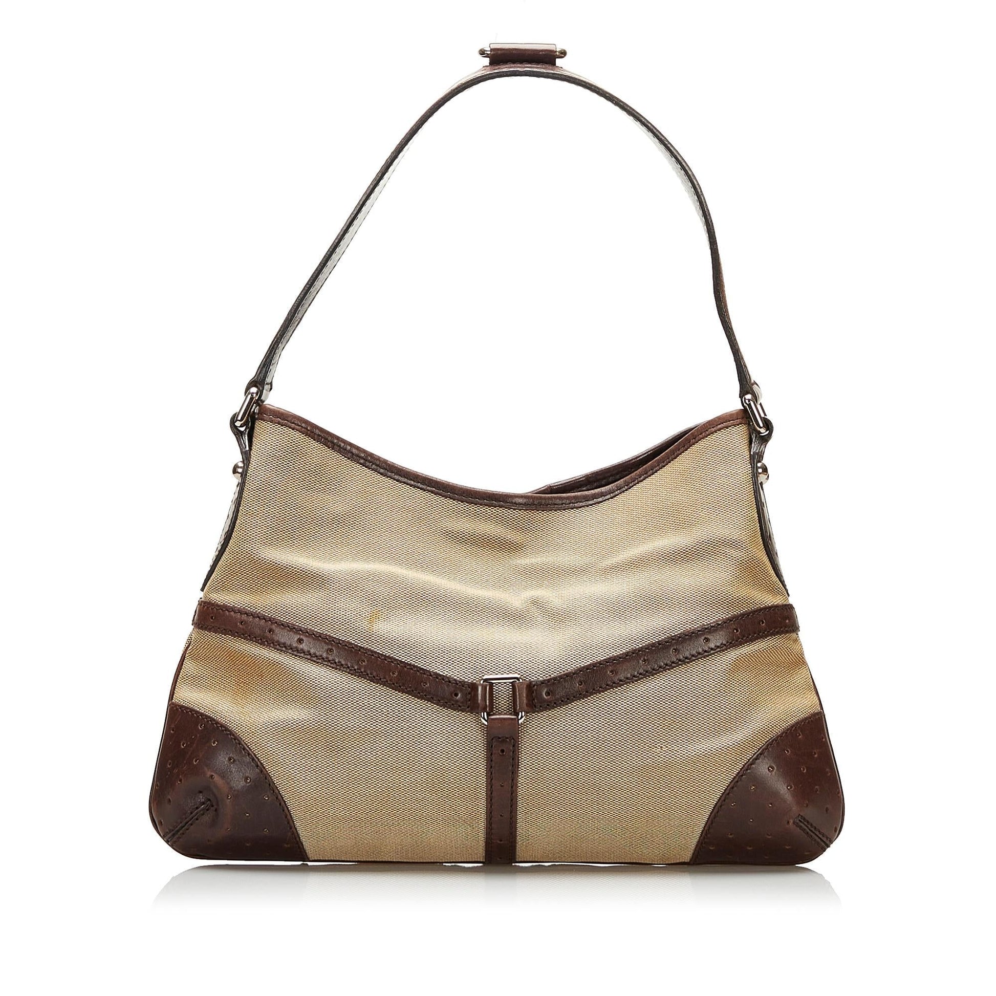 Gucci Reins Web SHG Canvas Brown Shoulder Bag
