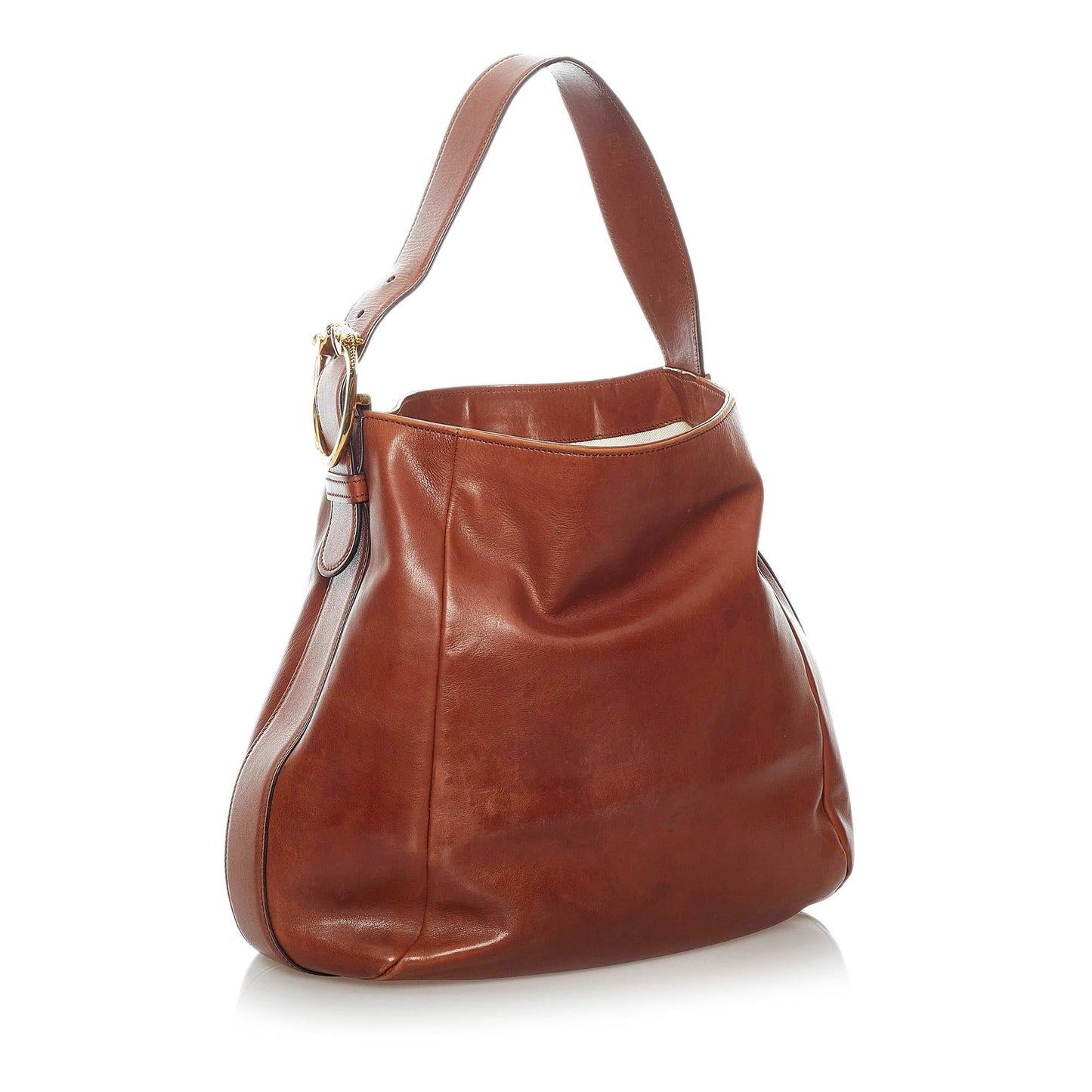 Gucci Ribot Horse-Head SHG Leather Calf Brown Shoulder Bag