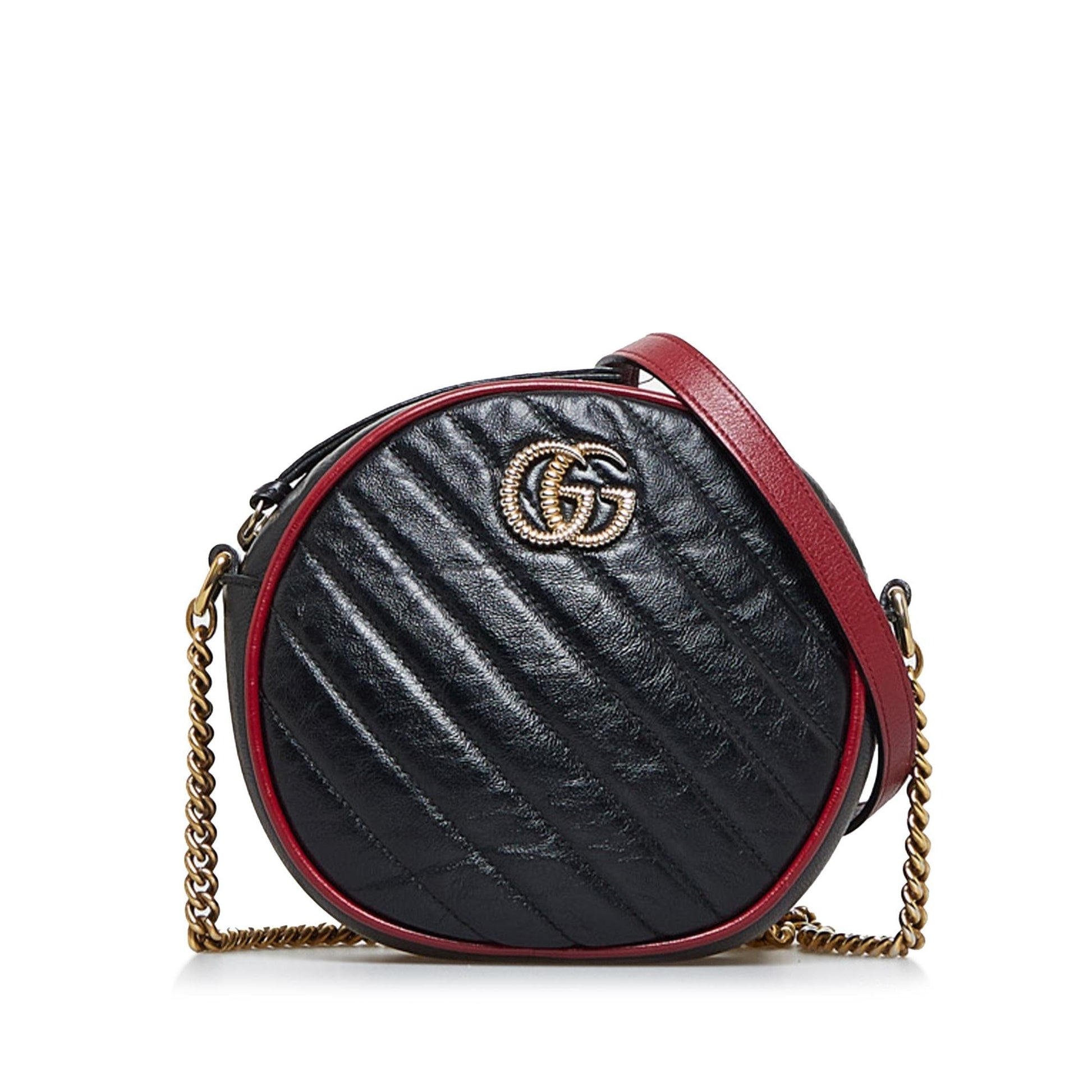 Gucci Round GG Marmont SHG-4utPJf Calf Black Crossbody Bag