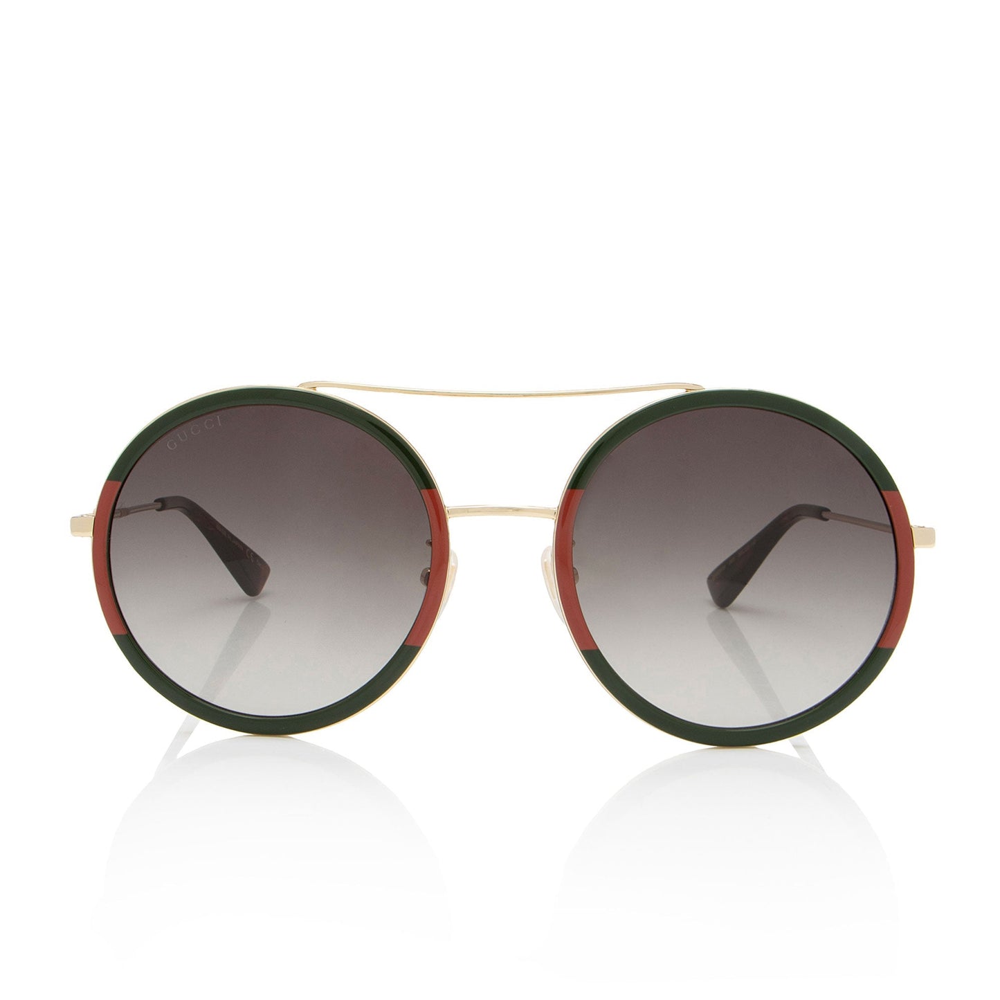 Gucci Round Aviator Sunglasses Red Green Gold Accessory