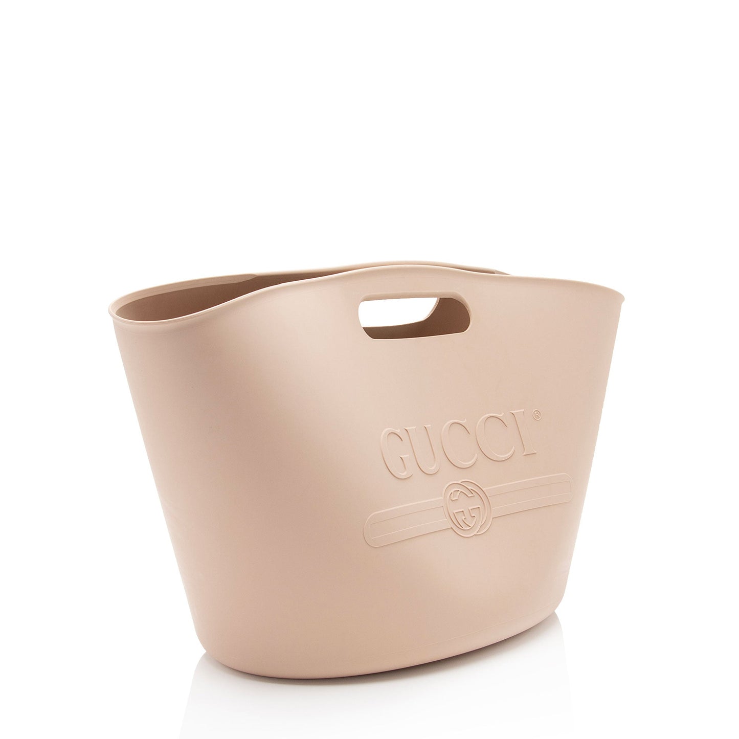 Gucci Rubber Oversized Beige Pink Logo Tote Bag