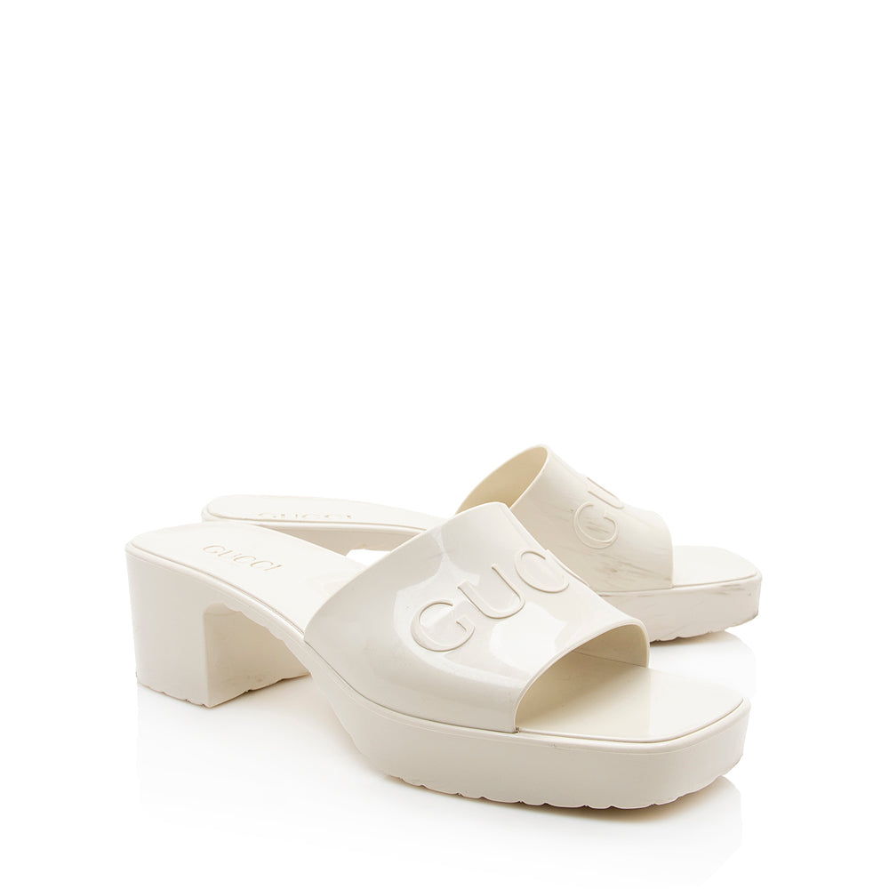 Gucci Rubber Slide Sandals - Size 9 / 39 (SHF-19233)