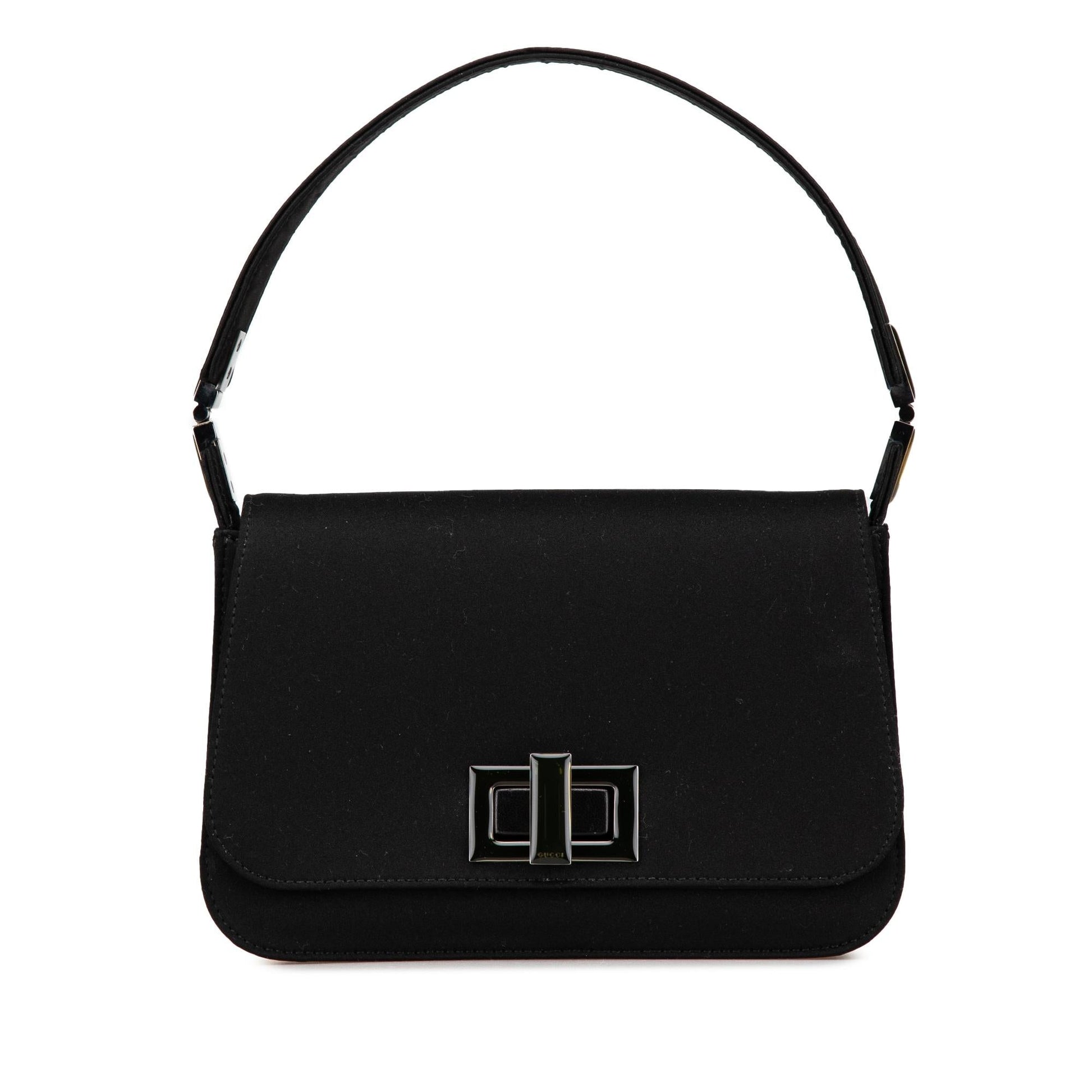 Gucci Satin Black Satchel Bag