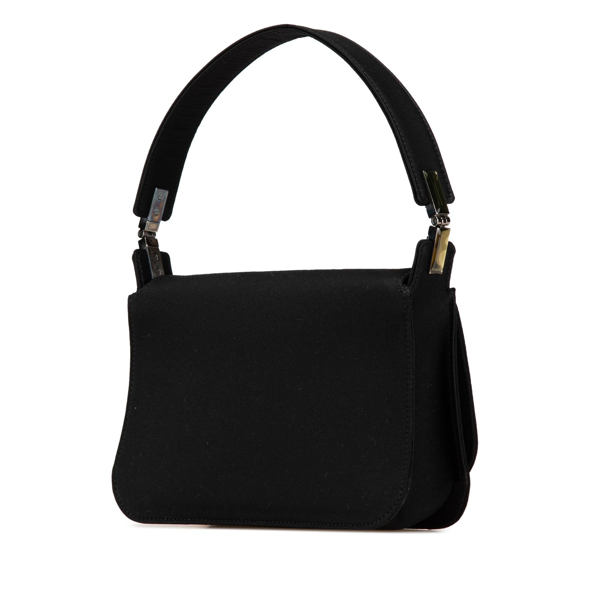 Gucci Satin Black Satchel Bag