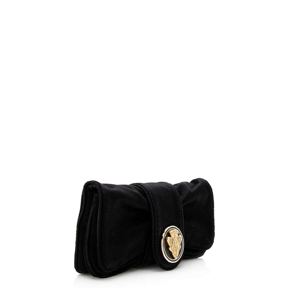 Gucci Hysteria SHF Satin Black Clutch Bag