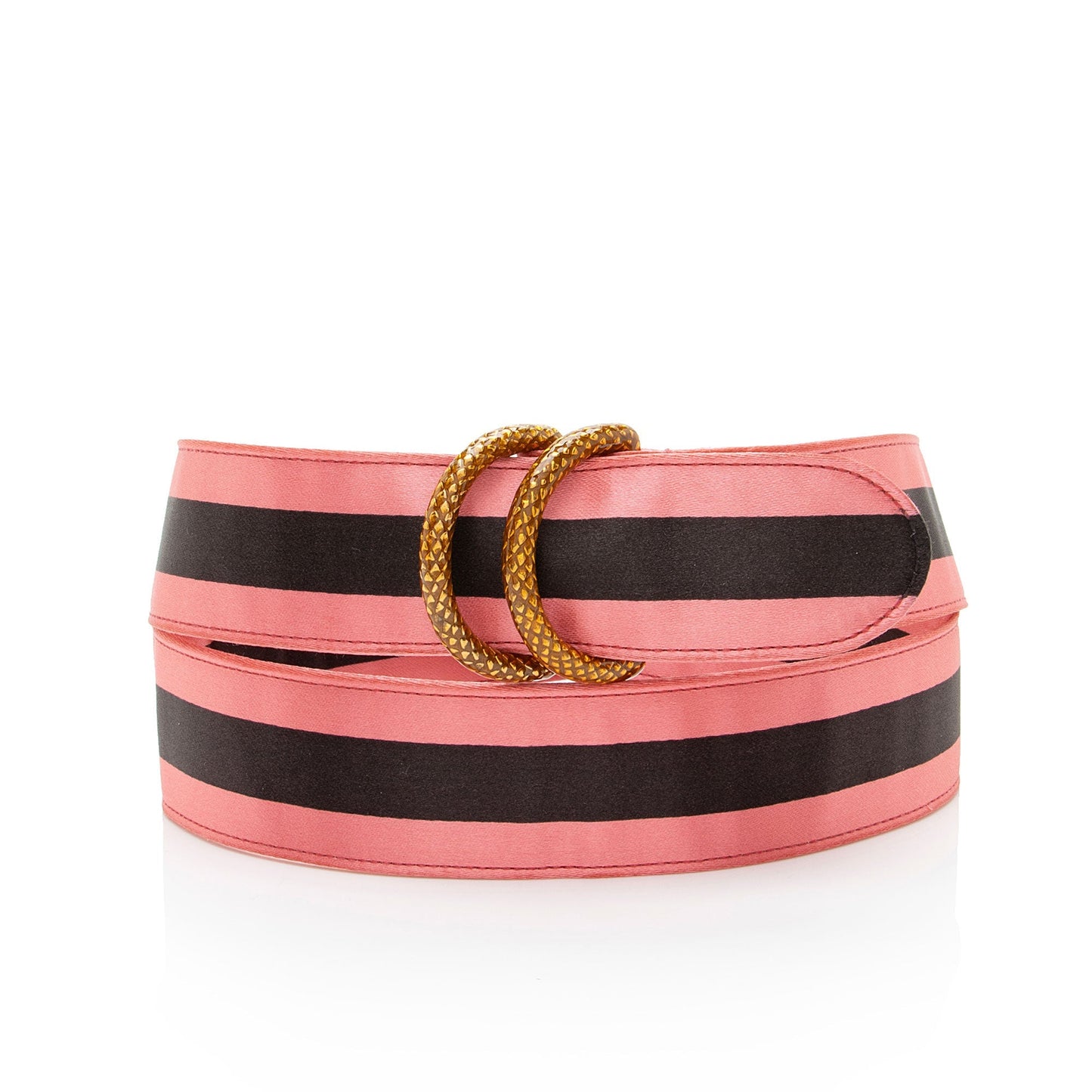Gucci Web Belt - Size 38 Satin Black Pink Accessory