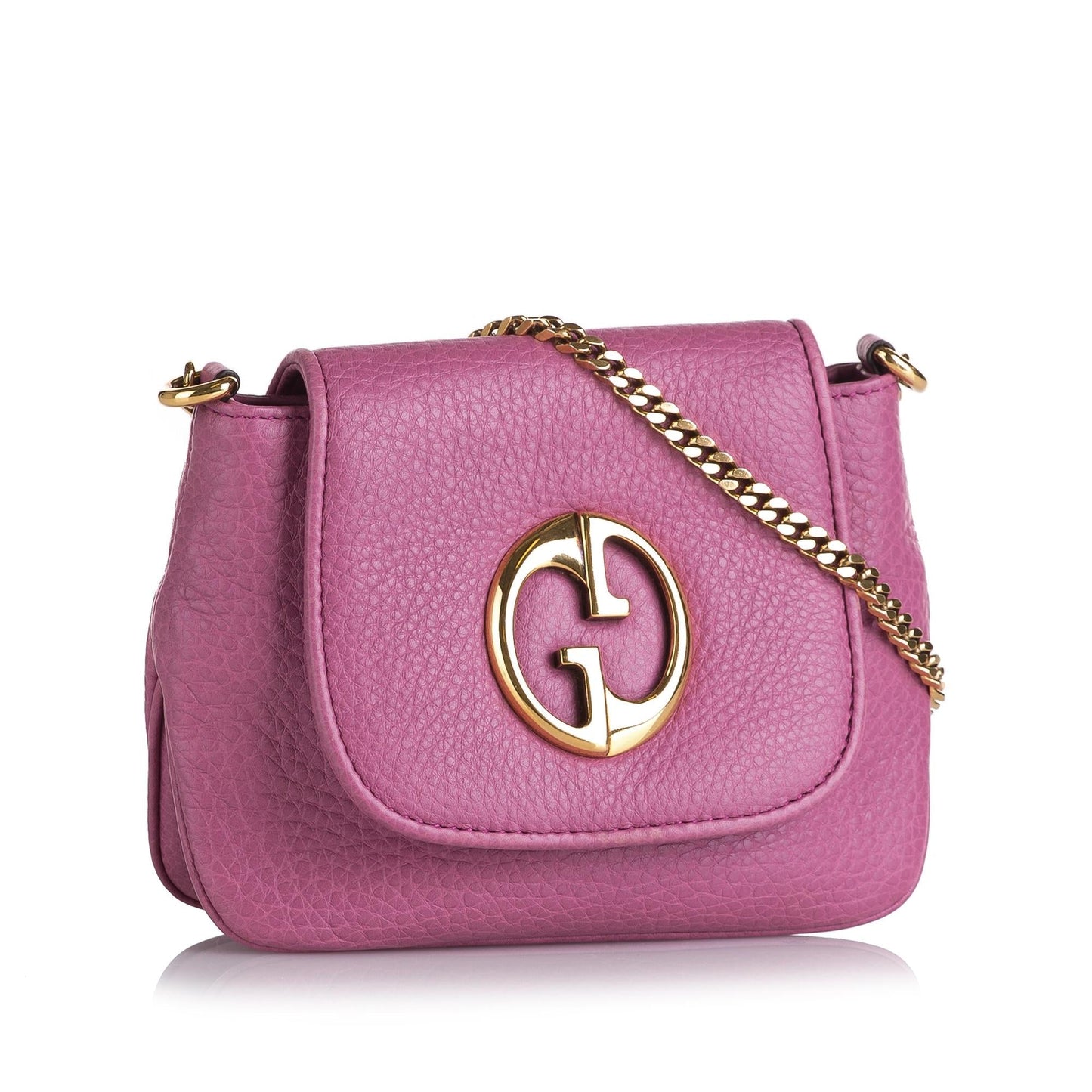 Gucci Chain SHG Leather Calf Pink Small Crossbody Bag