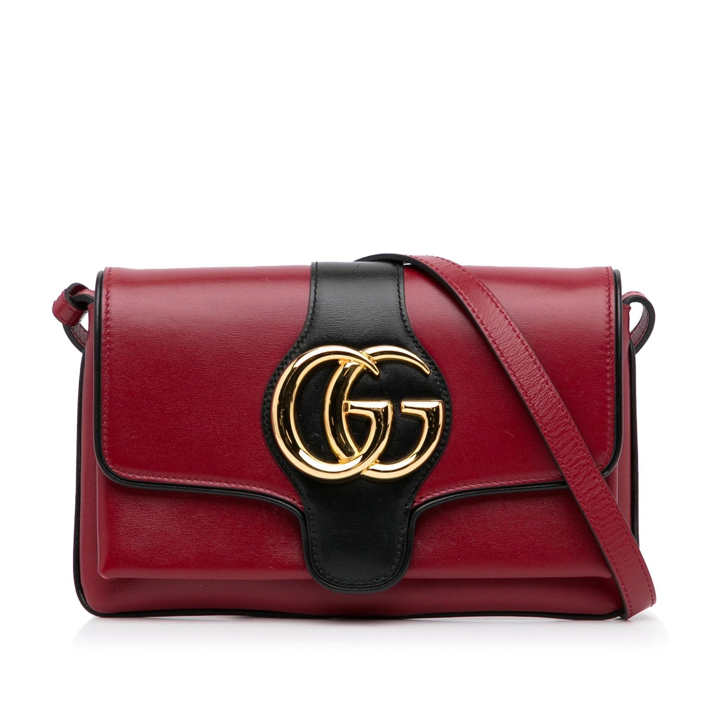 Gucci Arli SHG-p4uuO2 Calf Black Red Small Crossbody Bag
