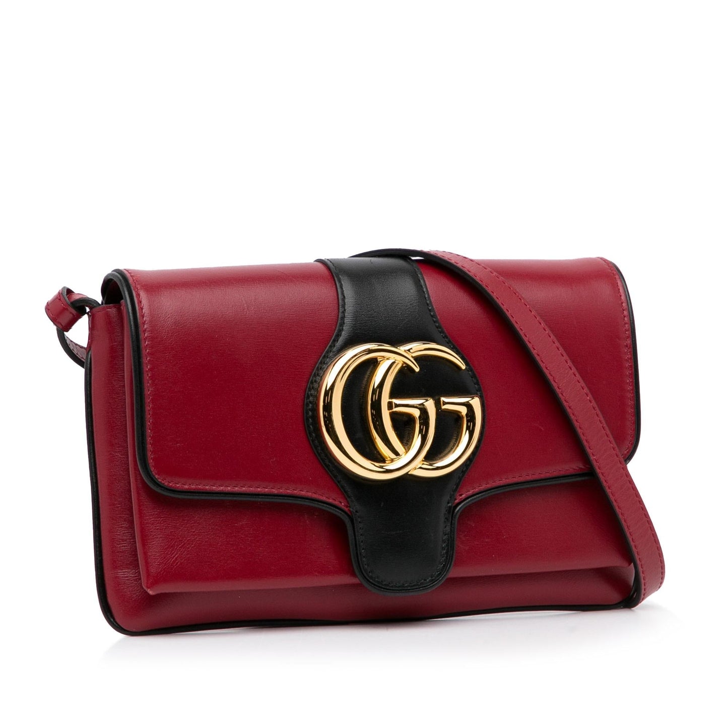 Gucci Arli SHG-p4uuO2 Calf Black Red Small Crossbody Bag
