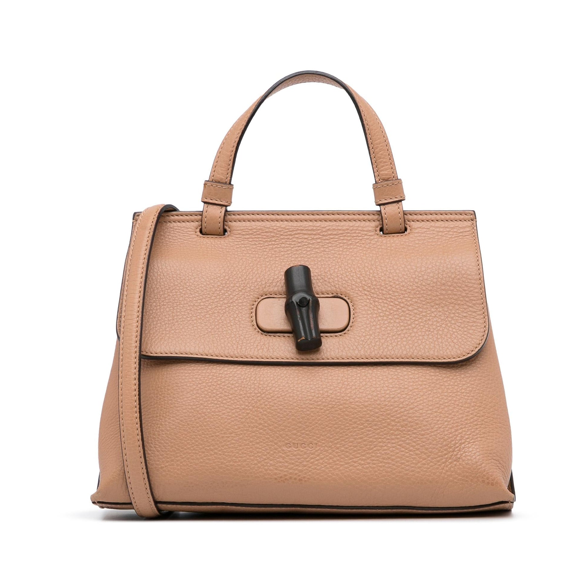 Gucci Bamboo Daily SHG-pqhQVB Calf Brown Small Satchel Bag
