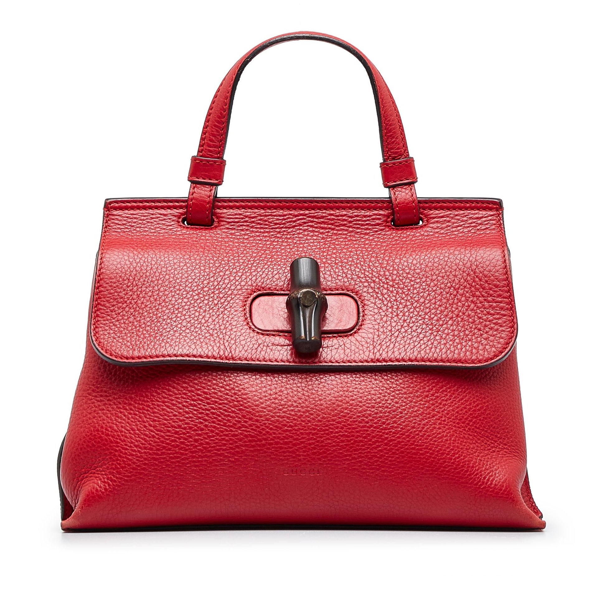 Gucci Bamboo Daily SHG-KZoSFE Calf Red Small Satchel Bag