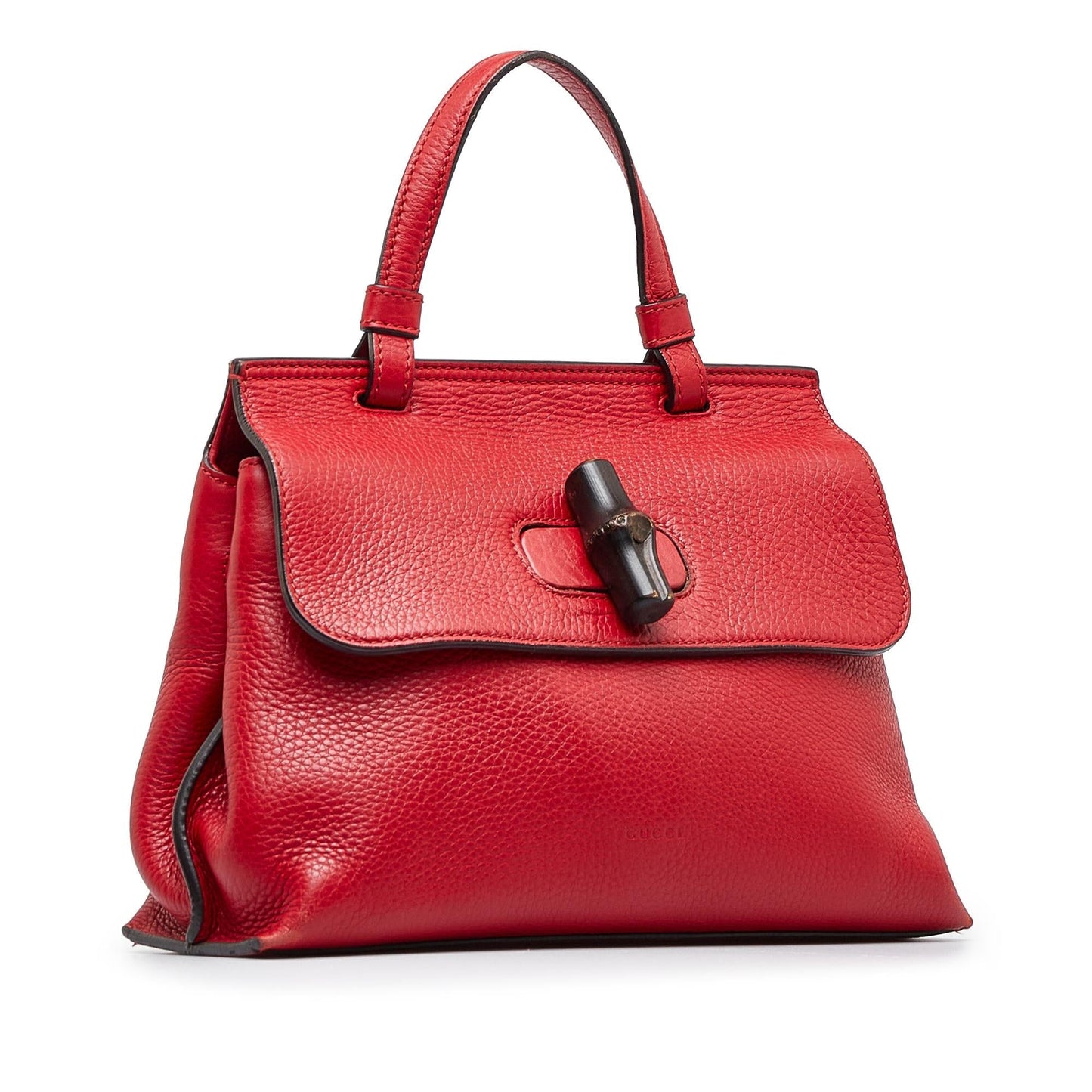 Gucci Bamboo Daily SHG-KZoSFE Calf Red Small Satchel Bag