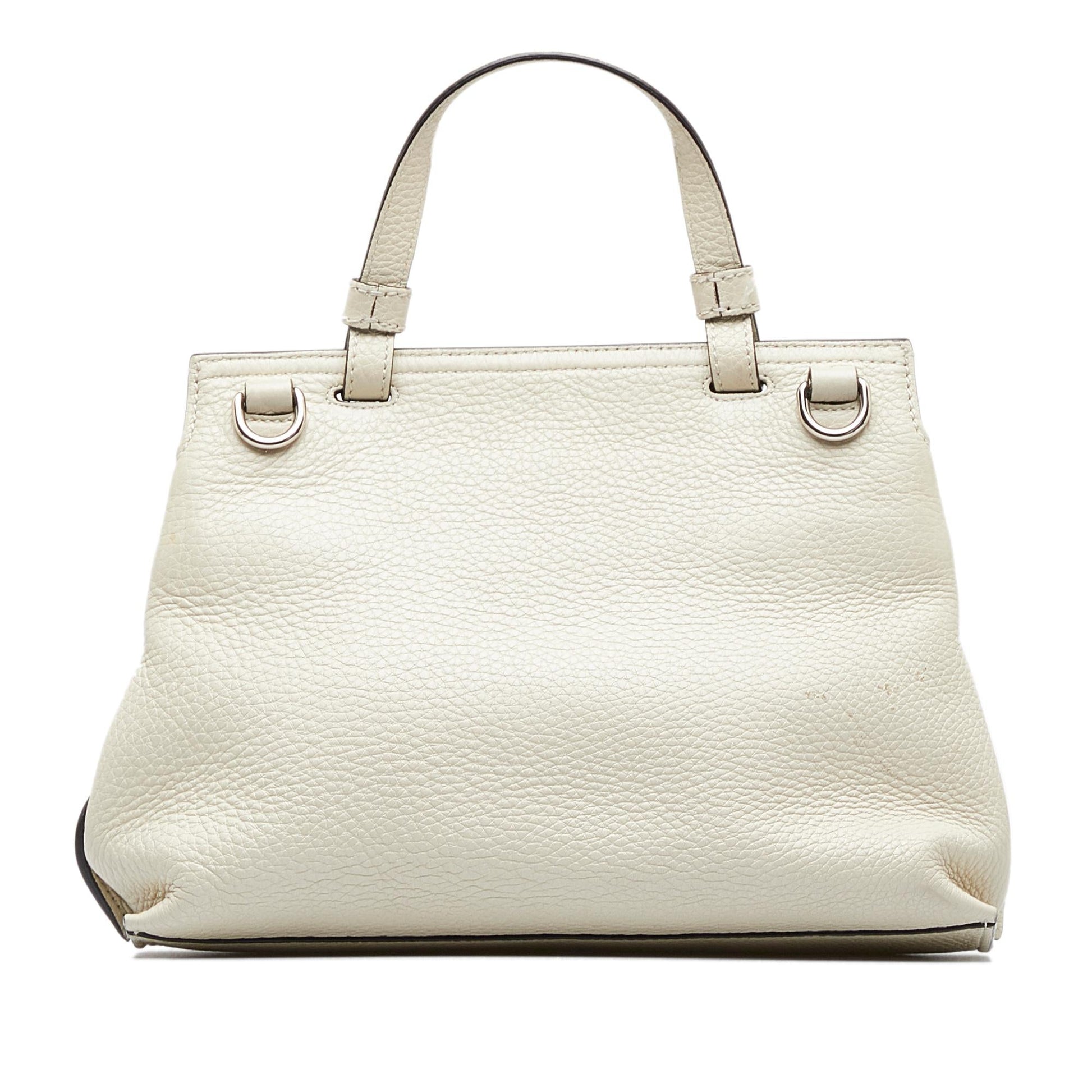 Gucci Bamboo Daily SHG-o7ge8I Calf White Small Satchel Bag