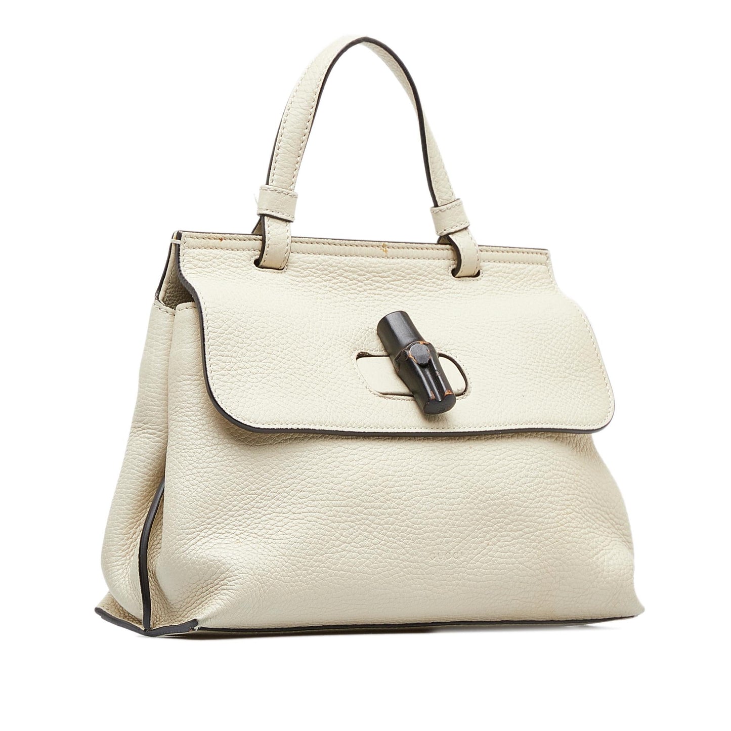 Gucci Bamboo Daily SHG-o7ge8I Calf White Small Satchel Bag