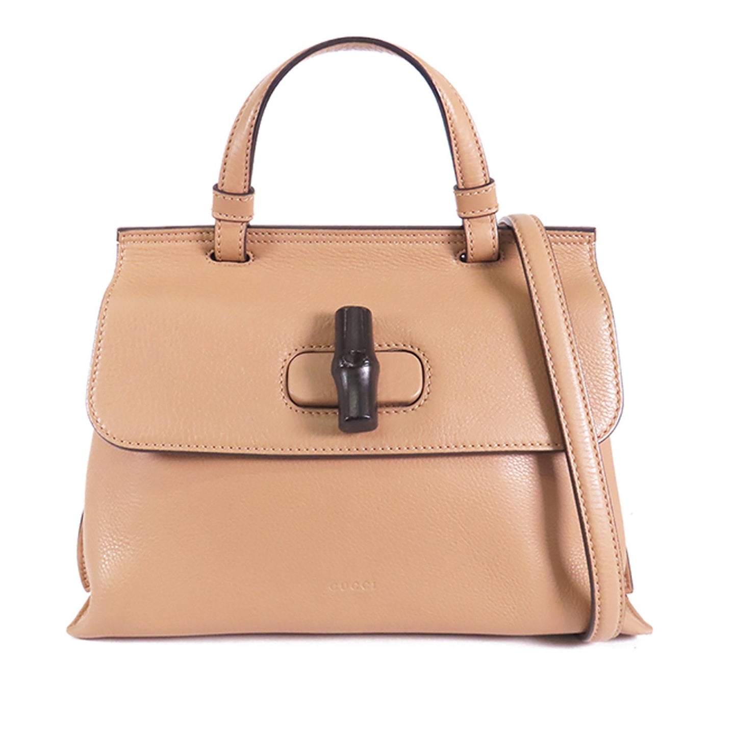 Gucci Bamboo Daily SHG-nFPmcO Calf Brown Small Satchel Bag