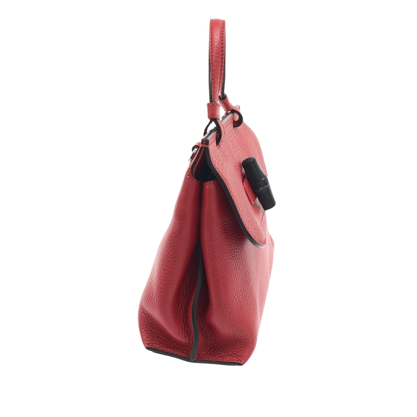 Gucci Bamboo Daily SHG-u1iYuz Calf Red Small Satchel Bag
