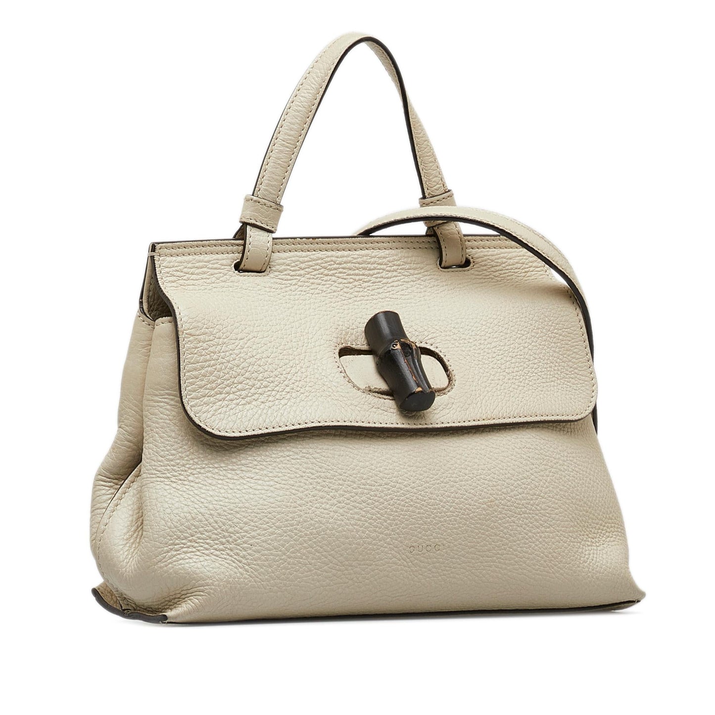 Gucci Bamboo Daily SHG-qHsZBQ Calf White Small Satchel Bag
