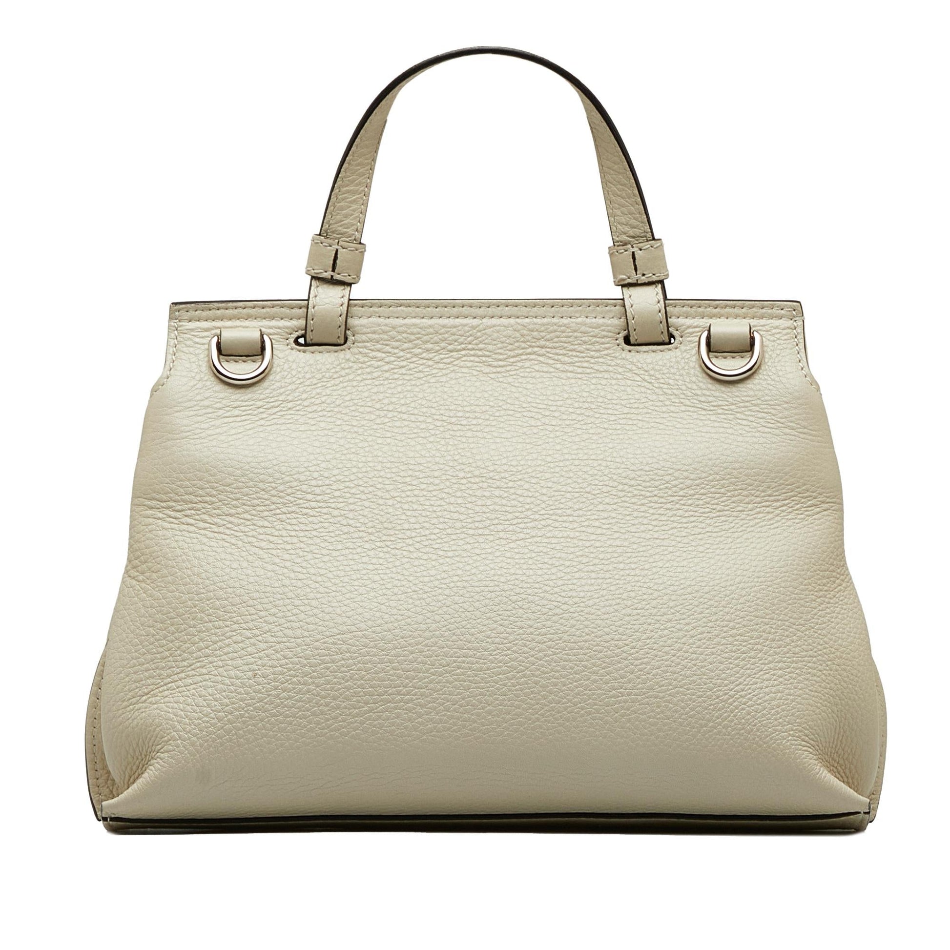 Gucci Bamboo Daily SHG-HgzhpC Calf White Small Satchel Bag
