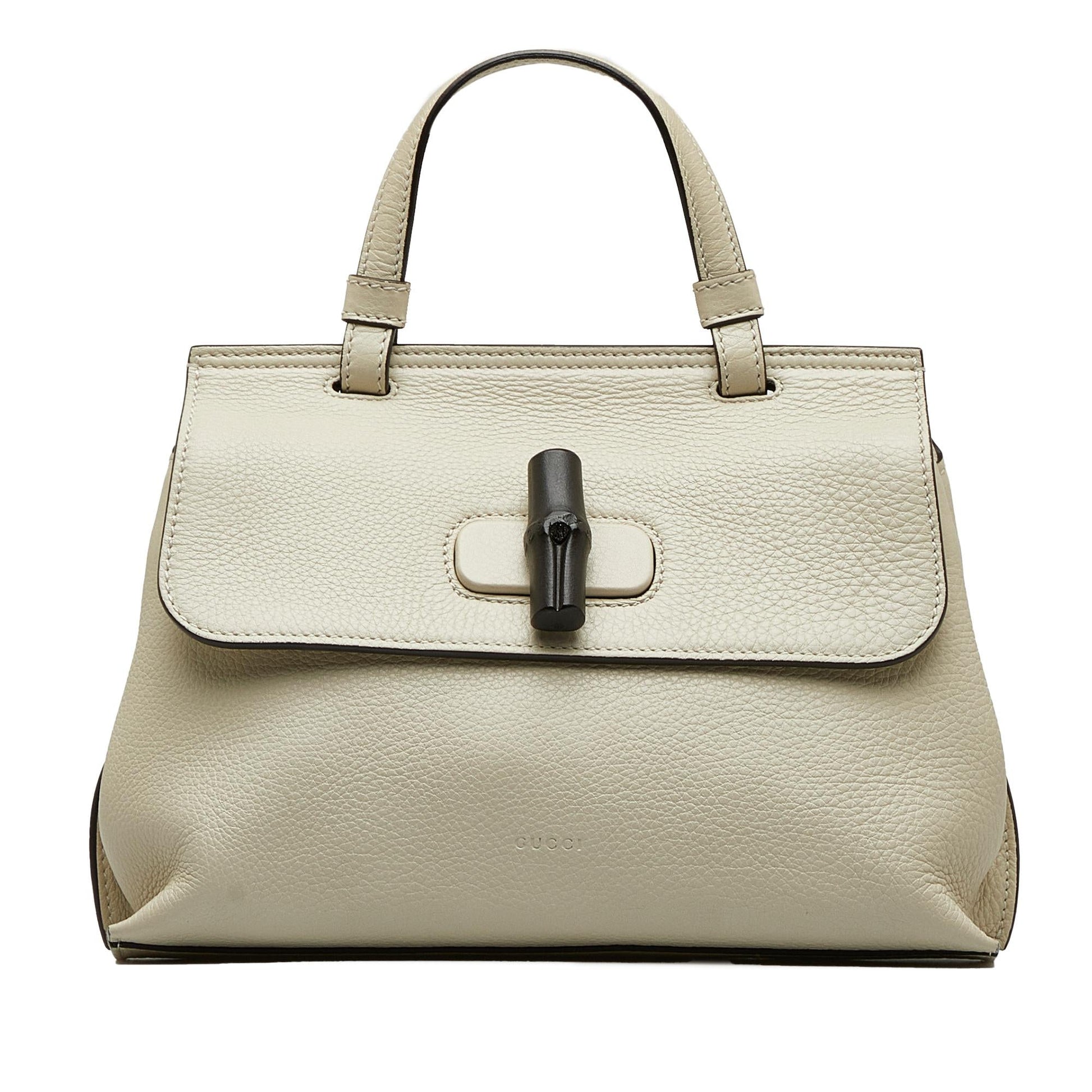 Gucci Bamboo Daily SHG-HgzhpC Calf White Small Satchel Bag