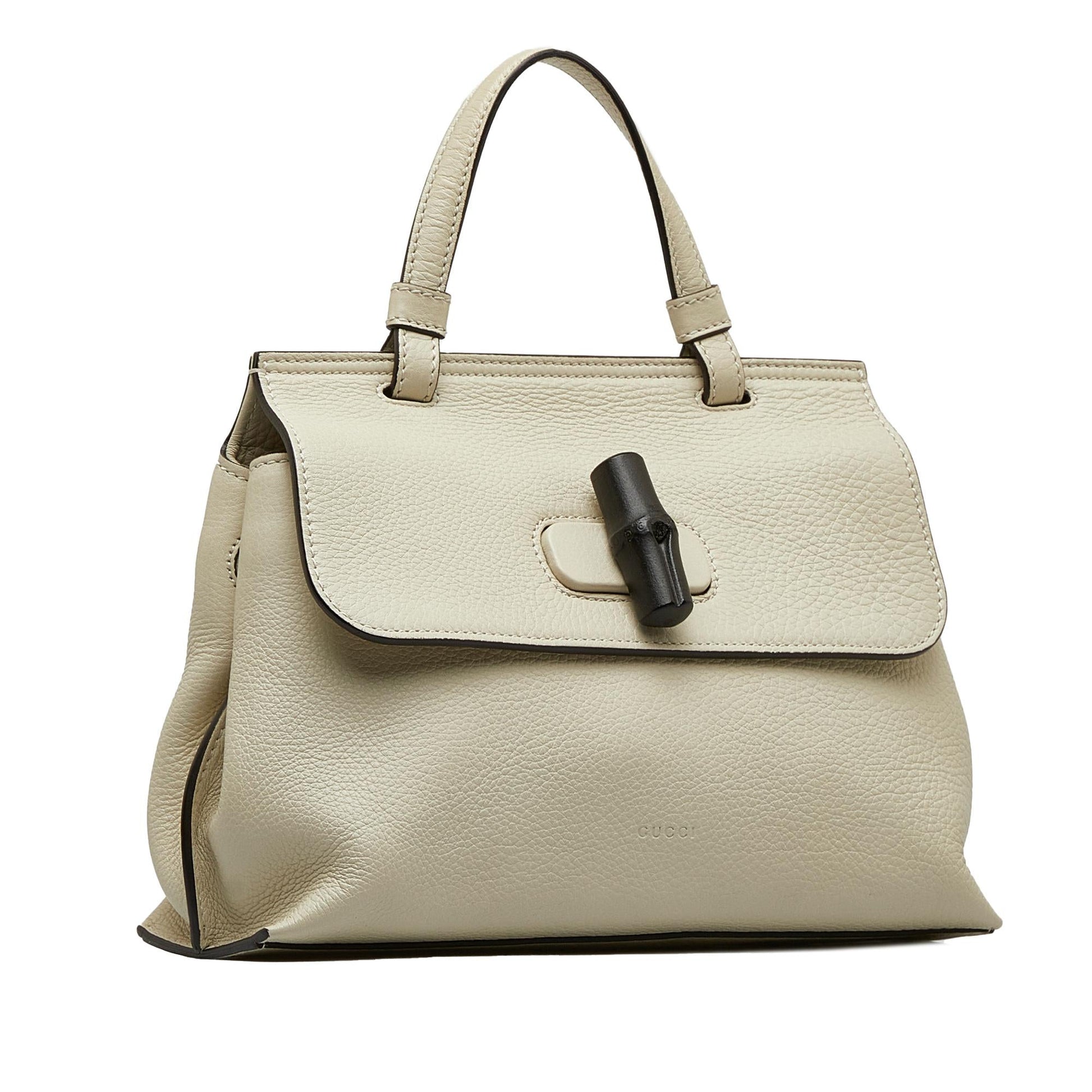 Gucci Bamboo Daily SHG-HgzhpC Calf White Small Satchel Bag