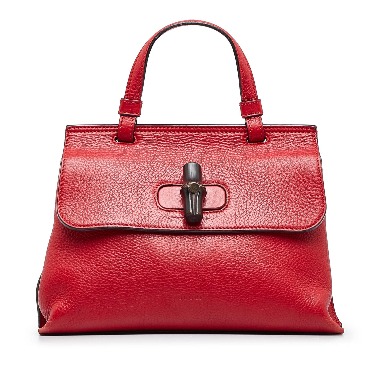 Gucci Bamboo Daily Calf Red Small Satchel Bag