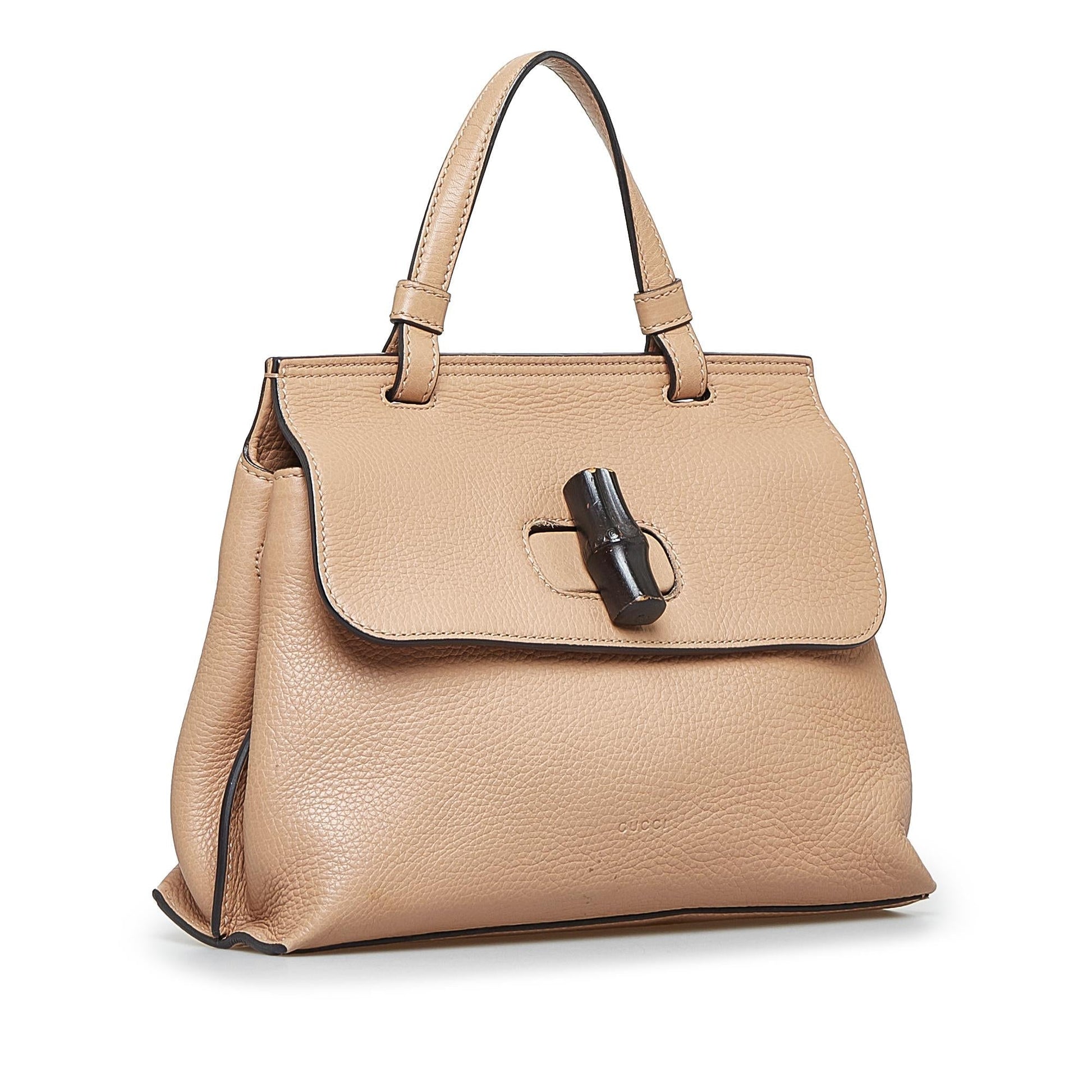 Gucci Bamboo Daily Calf Brown Small Satchel Bag Satchel 2