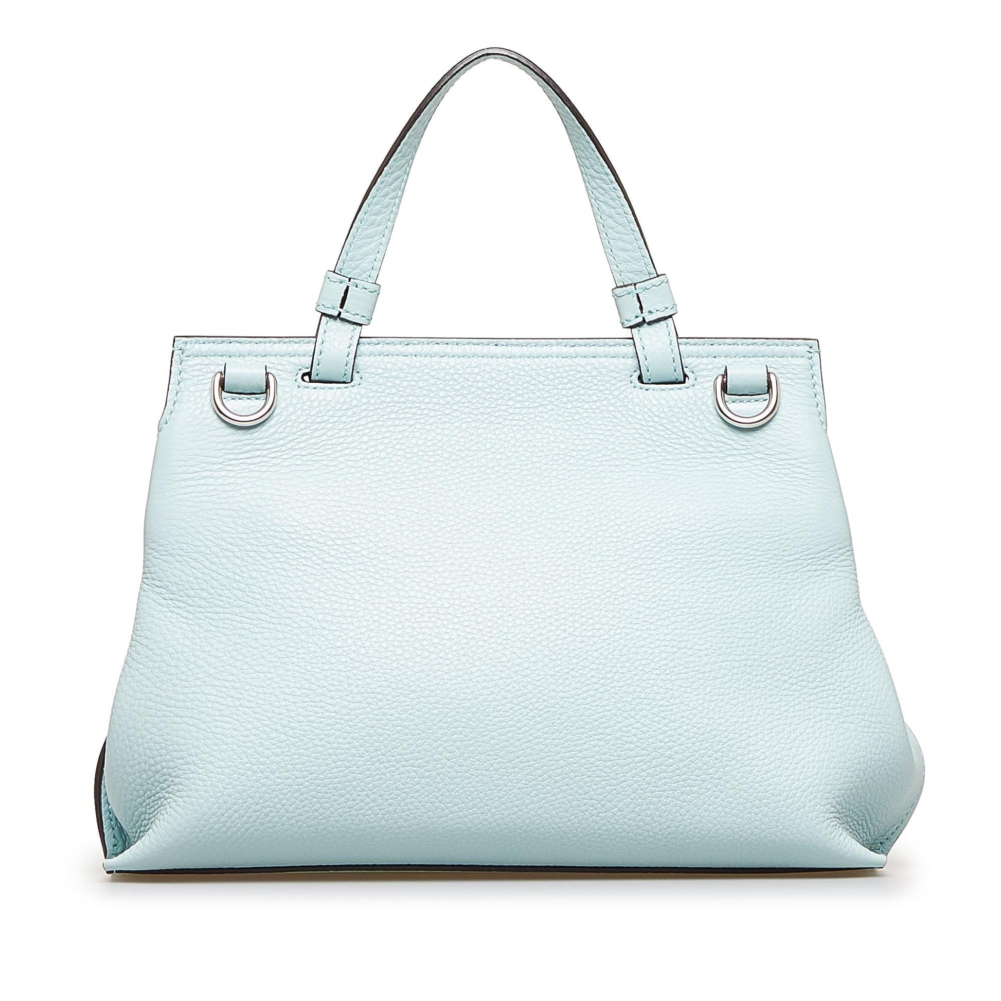 Gucci Bamboo Daily SHG-1c1eWT Calf Blue Small Satchel Bag