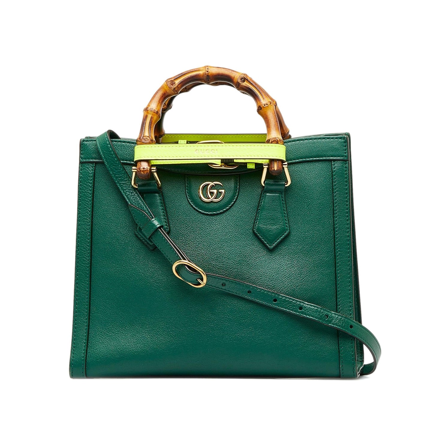 Gucci Bamboo Diana SHG-YzIOpD Calf Green Small Satchel Bag