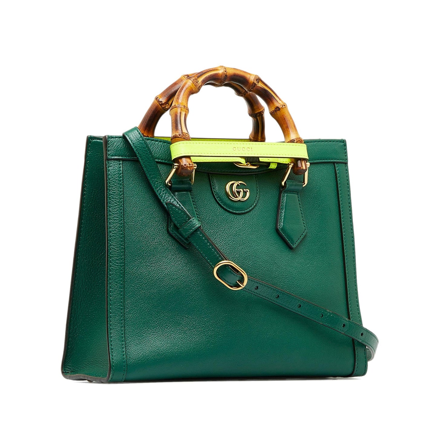 Gucci Bamboo Diana SHG-YzIOpD Calf Green Small Satchel Bag