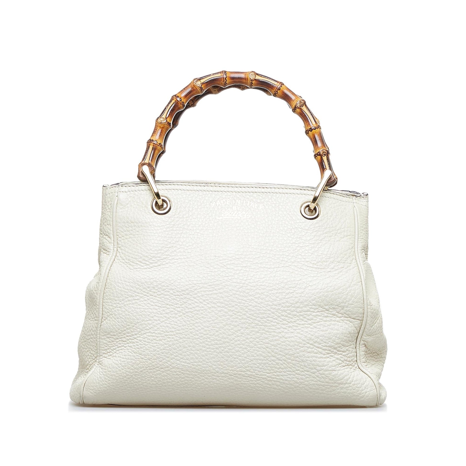 Gucci Bamboo Shopper SHG-jIU0BX Calf White Small Satchel Bag