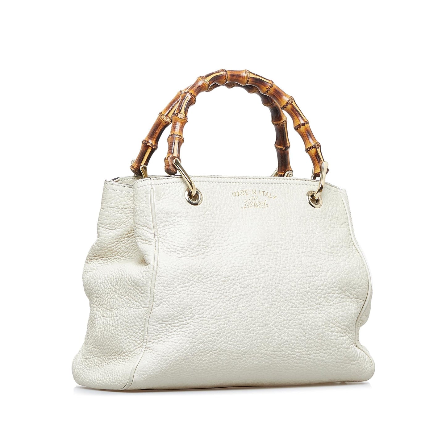 Gucci Bamboo Shopper SHG-jIU0BX Calf White Small Satchel Bag