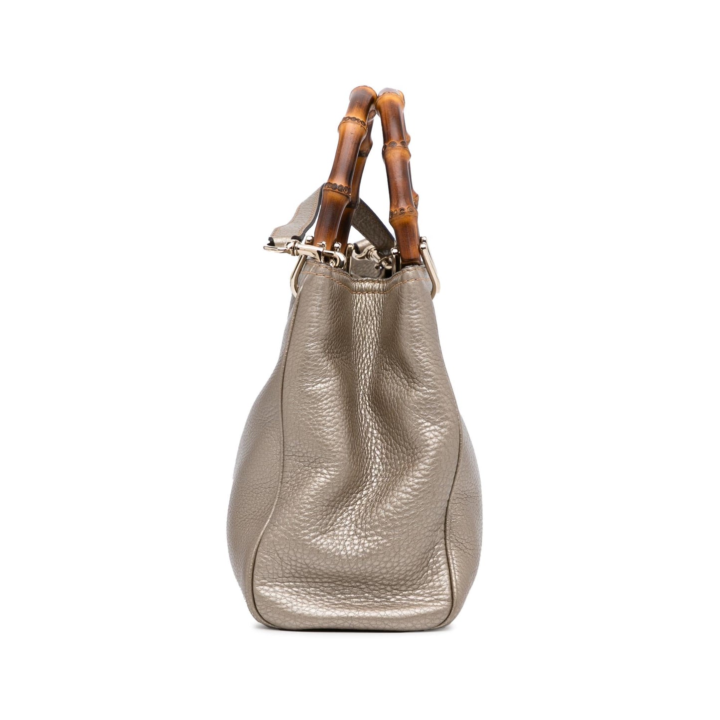 Gucci Bamboo Shopper SHG-M4rPio Calf Gold Small Satchel Bag