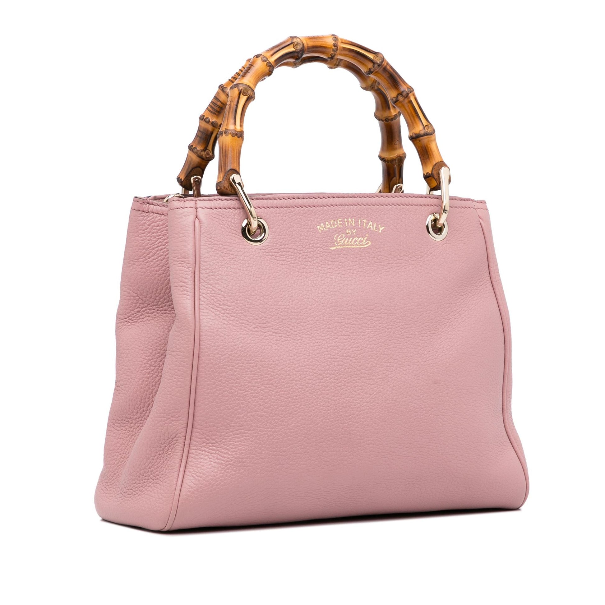 Gucci Bamboo Shopper SHG-jn5CVQ Calf Pink Small Satchel Bag