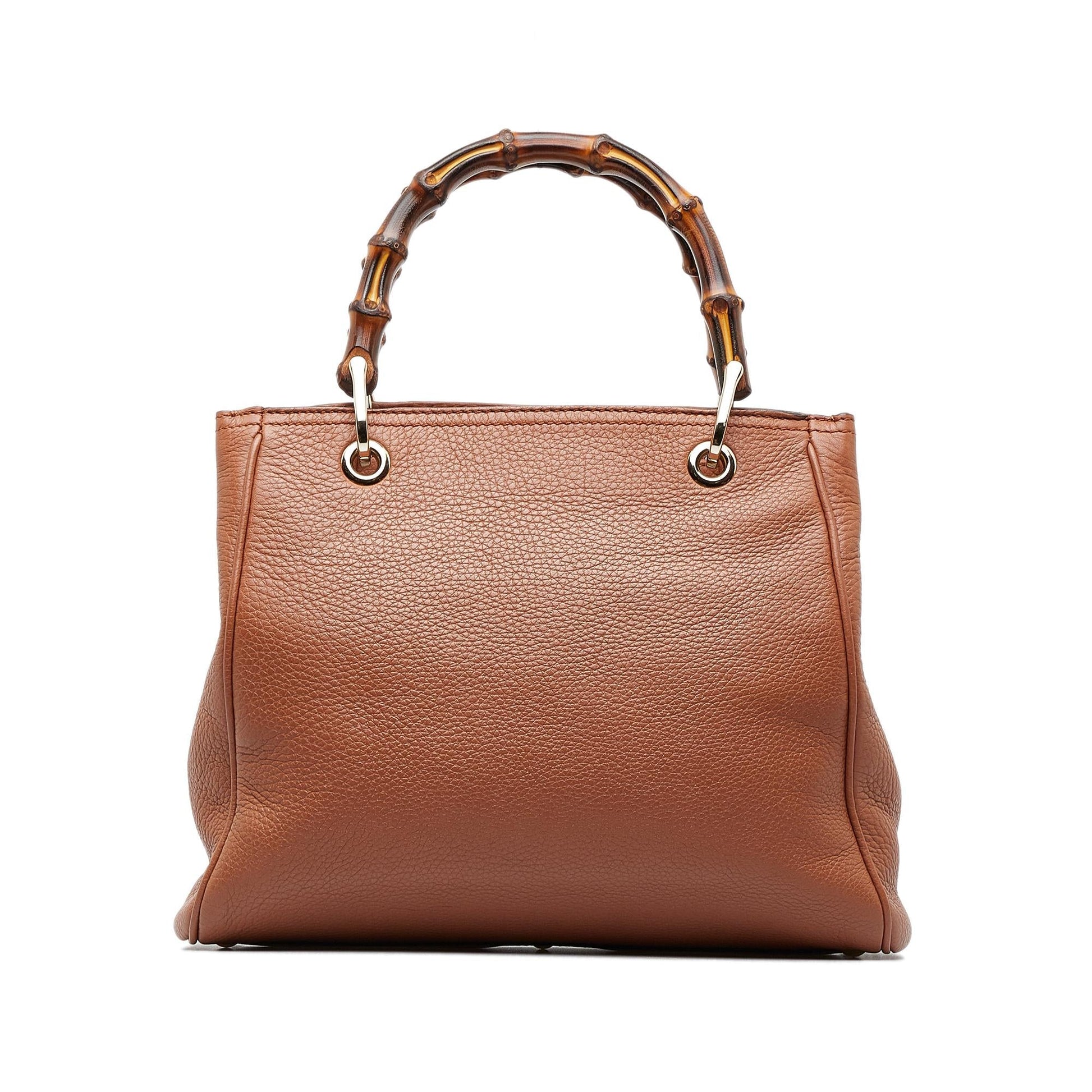 Gucci Bamboo Shopper SHG-mCLzQI Calf Brown Small Satchel Bag