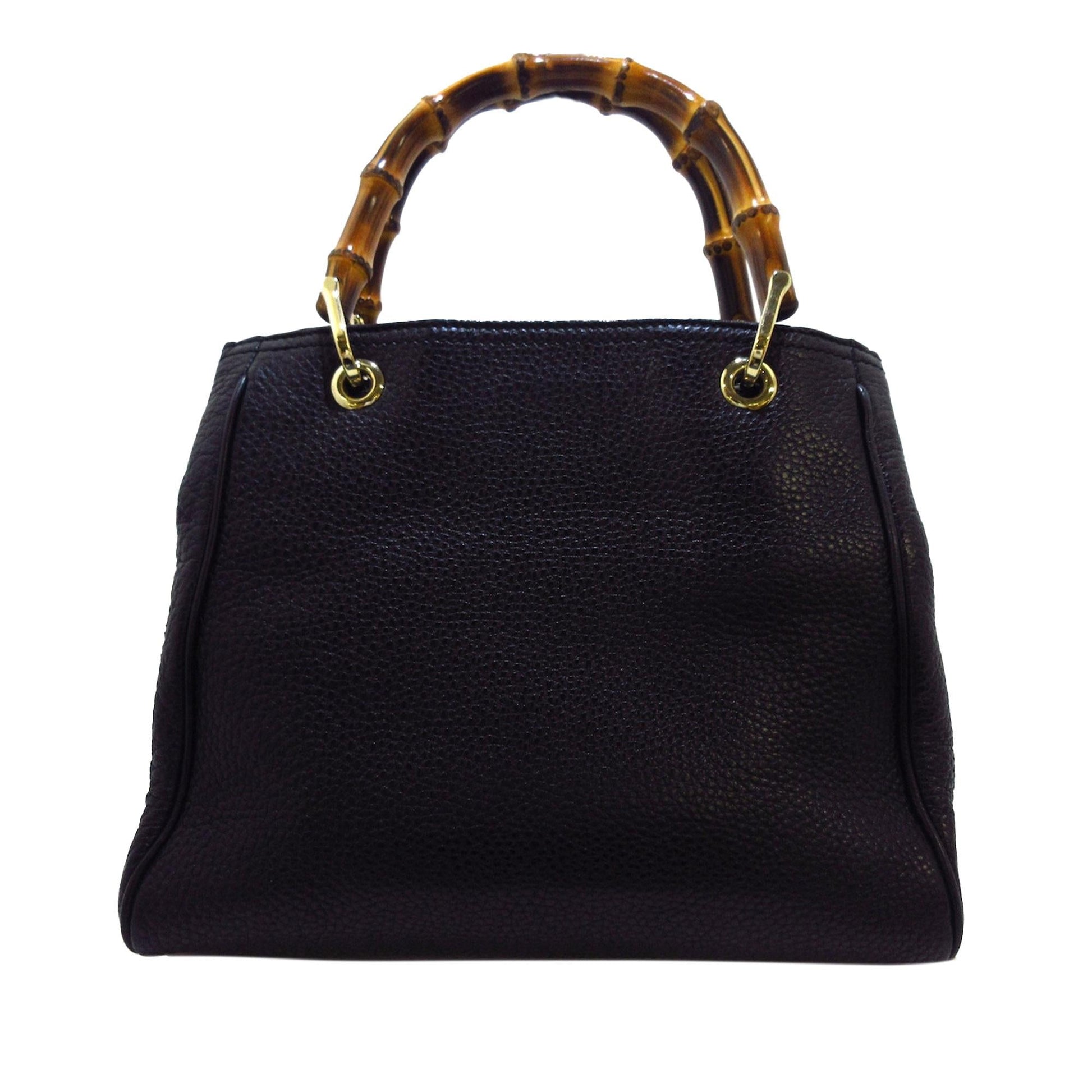 Gucci Bamboo Shopper SHG-bwNvL1 Calf Black Small Satchel Bag
