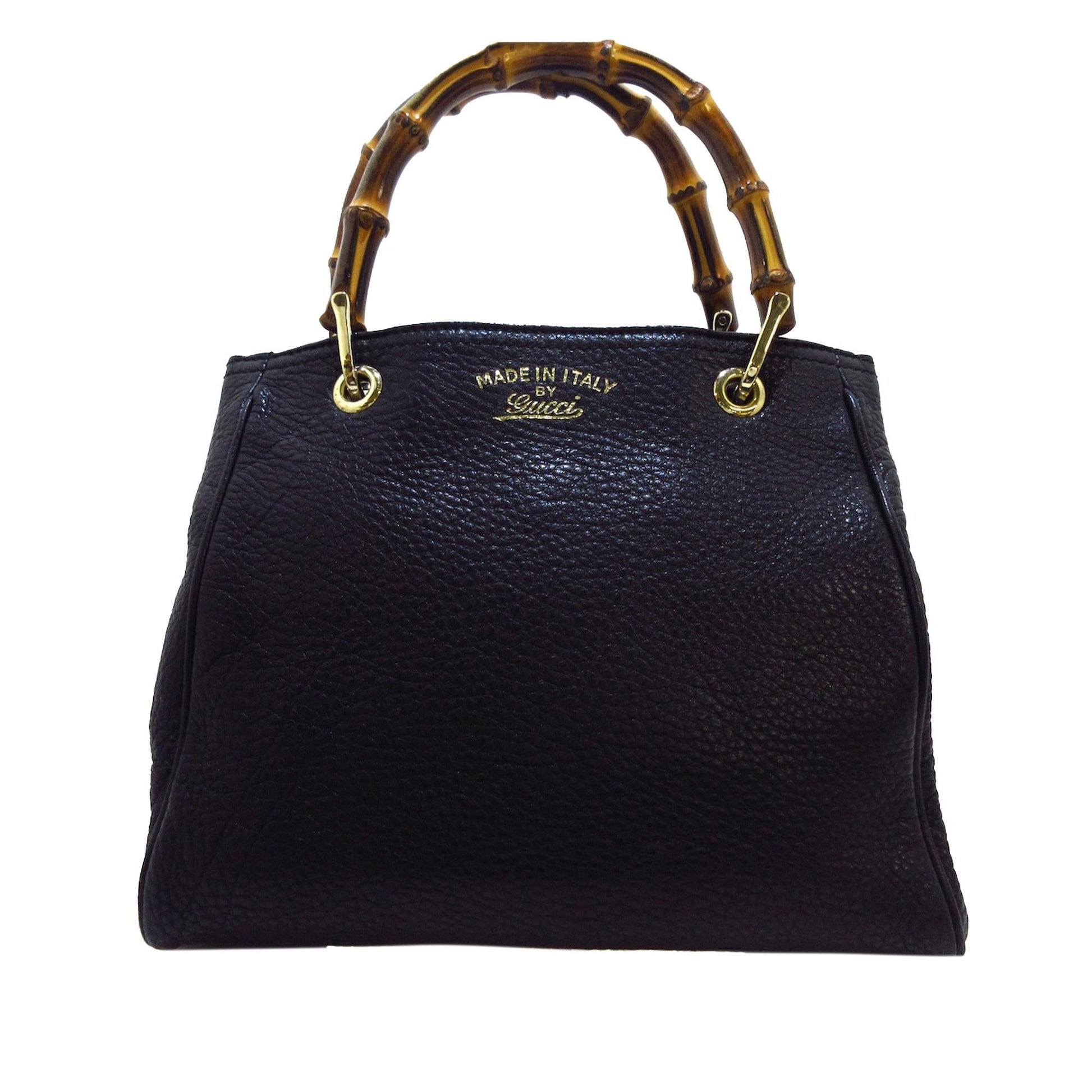 Gucci Bamboo Shopper SHG-bwNvL1 Calf Black Small Satchel Bag