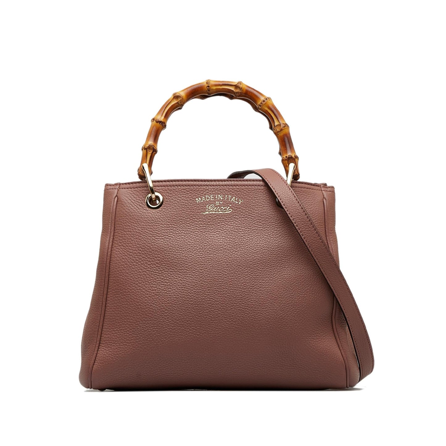 Gucci Bamboo Shopper SHG-1ILukj Calf Brown Small Satchel Bag