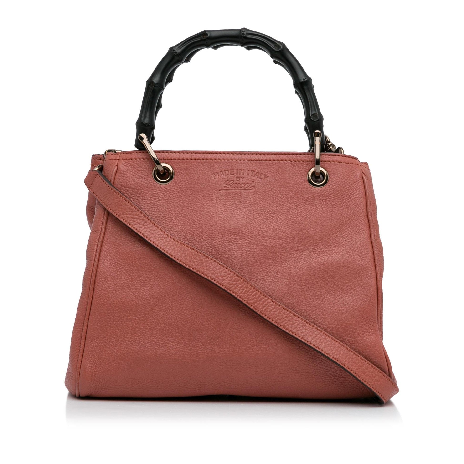 Gucci Bamboo Shopper SHG-YEhsui Calf Pink Small Satchel Bag