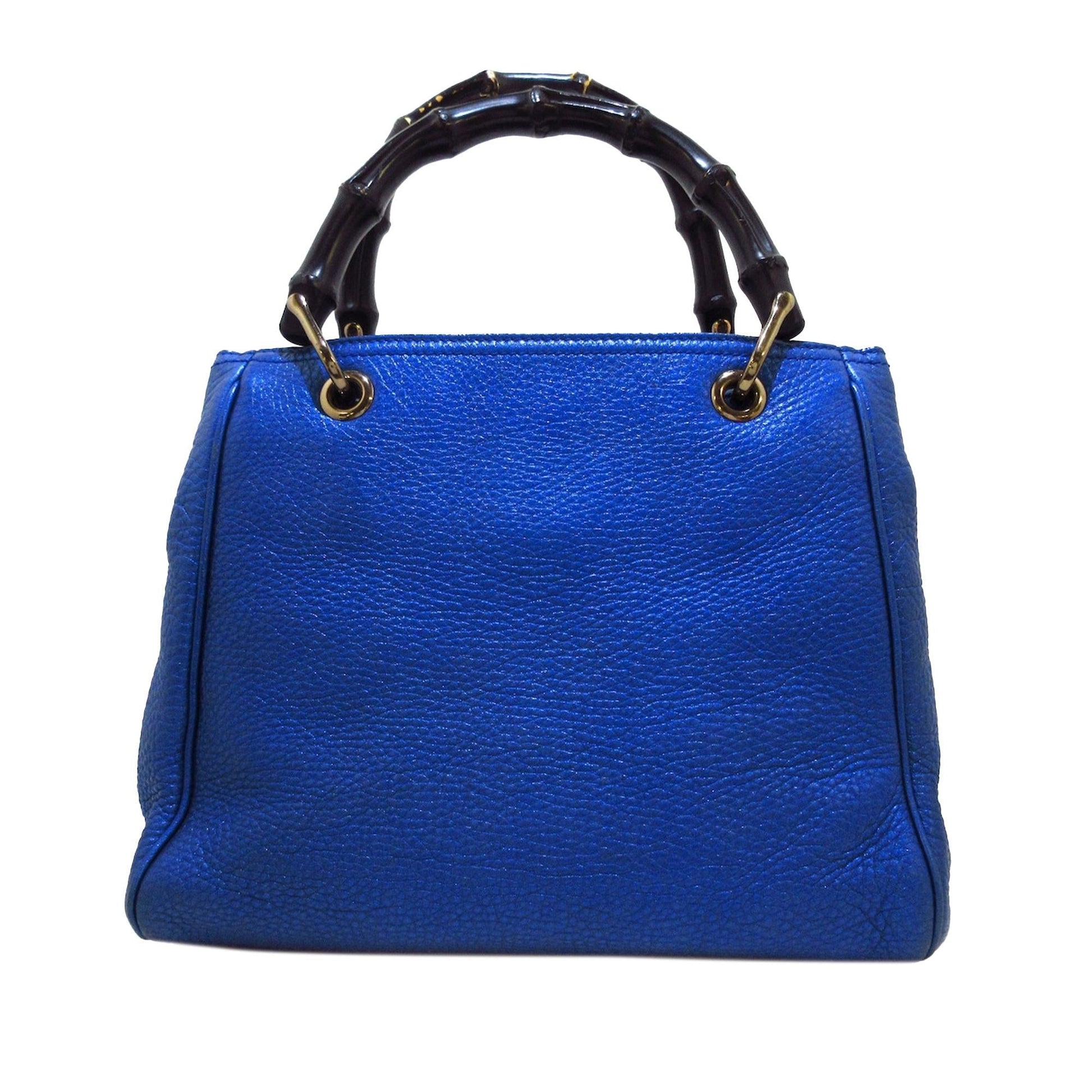 Gucci Bamboo Shopper SHG-qDF7UH Calf Blue Small Satchel Bag