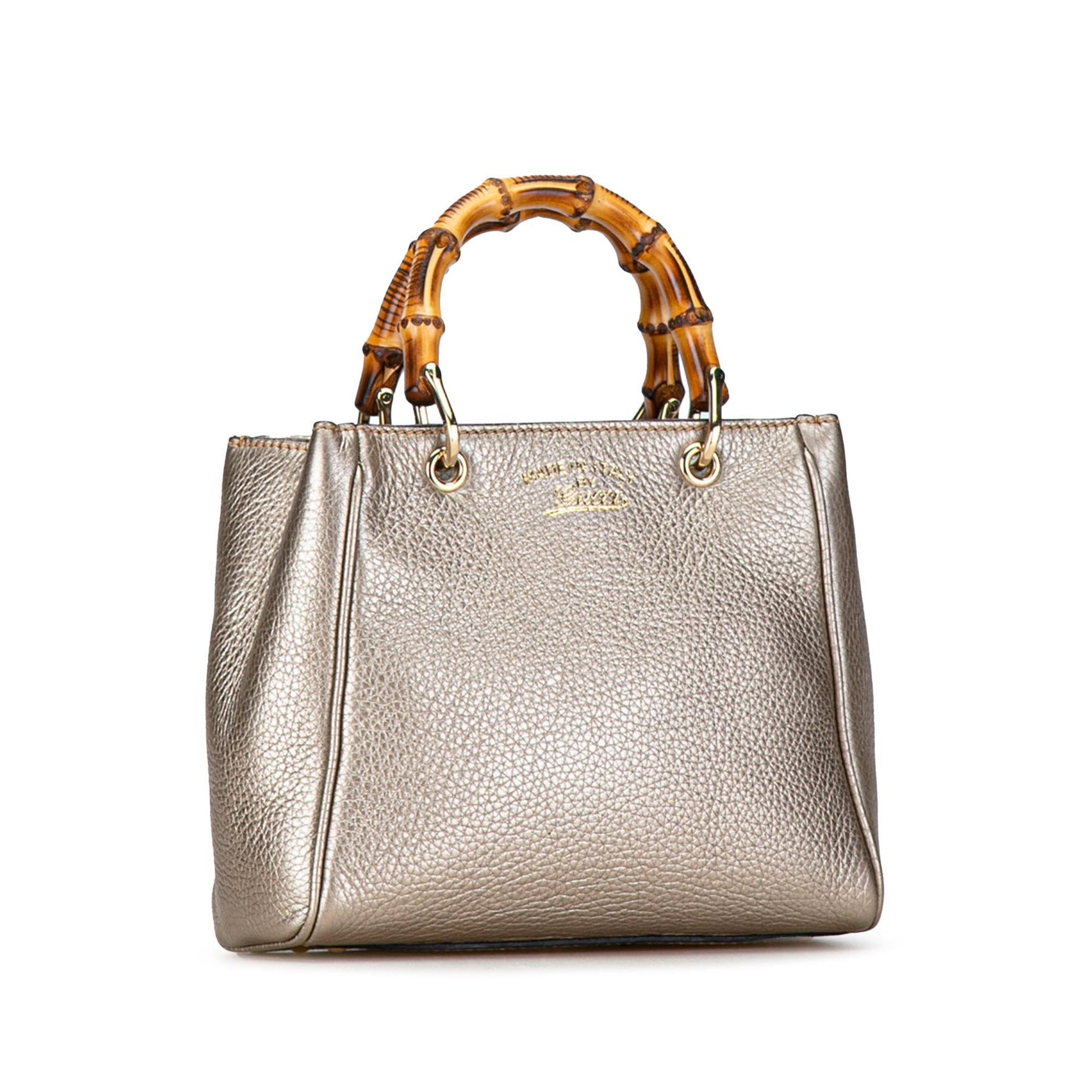 Gucci Bamboo Shopper SHG-mkzbAU Calf Gold Small Satchel Bag