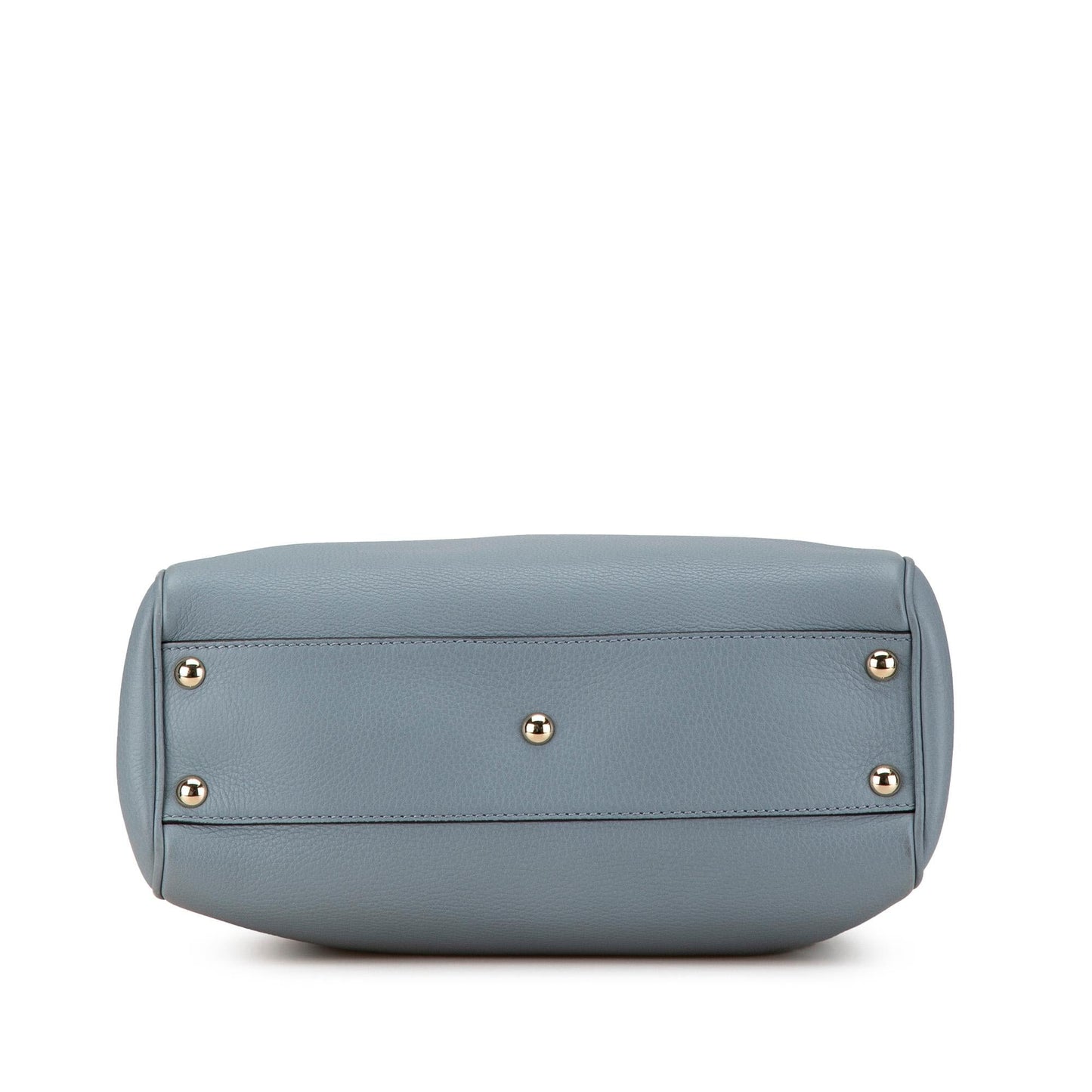 Gucci Bamboo Shopper Calf Blue Small Satchel Bag