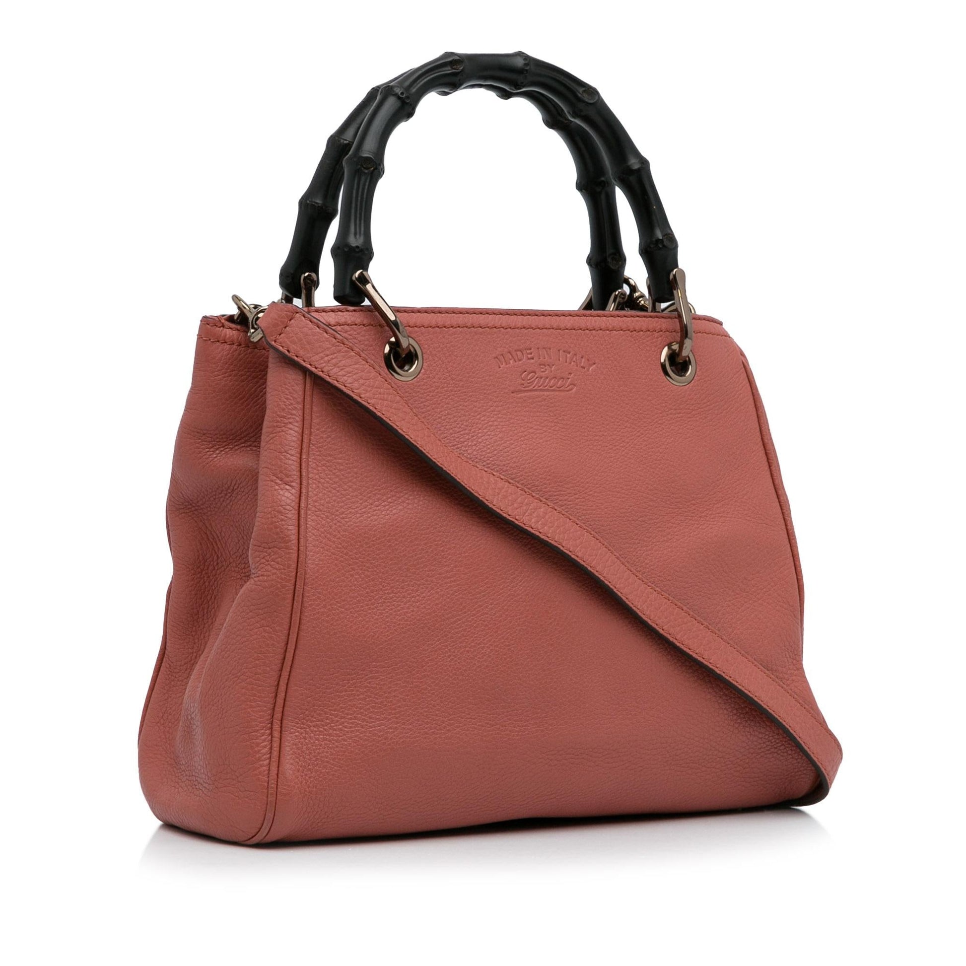 Gucci Bamboo Shopper SHG-w7sXF3 Calf Pink Small Satchel Bag