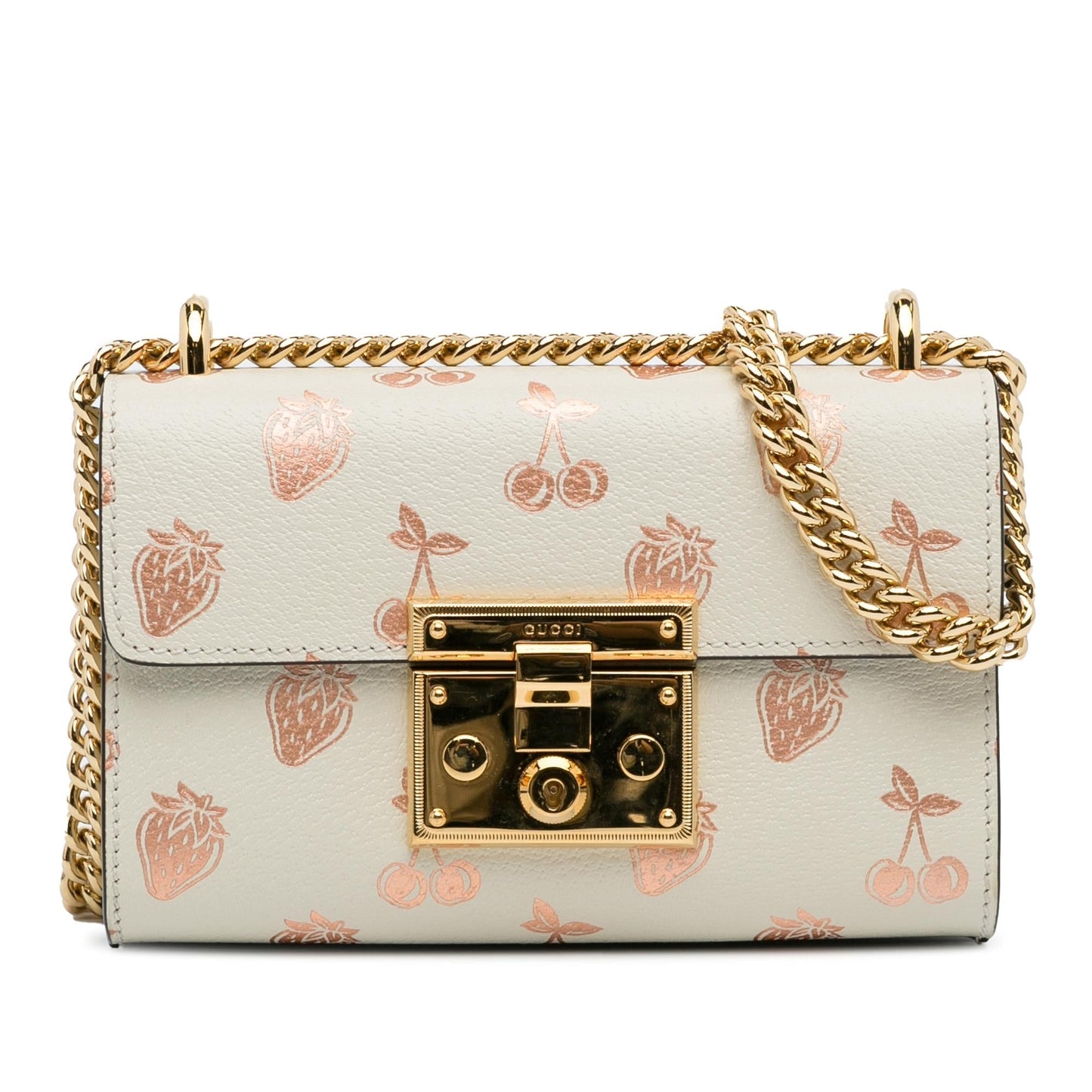 Gucci Berry Padlock SHG-ezTIIr Calf White Small Shoulder Bag