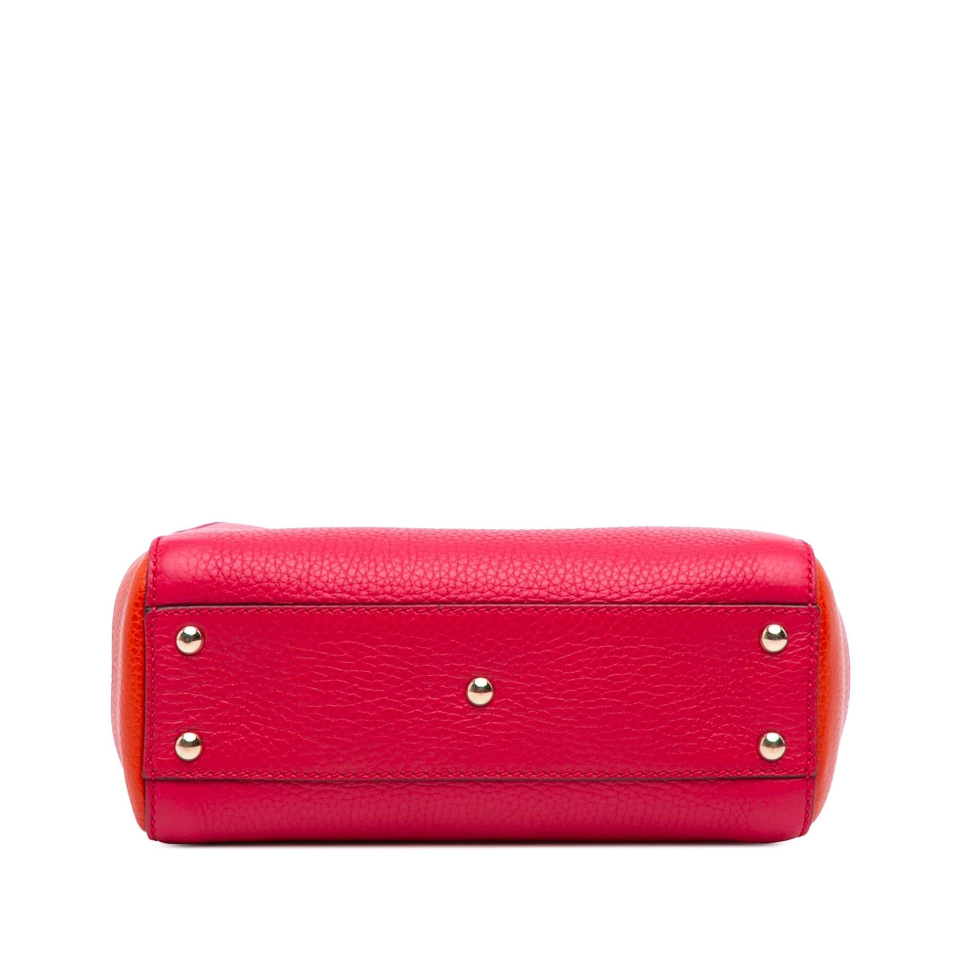 Gucci Bicolor Bamboo Shopper Calfskin Small Tote Bag